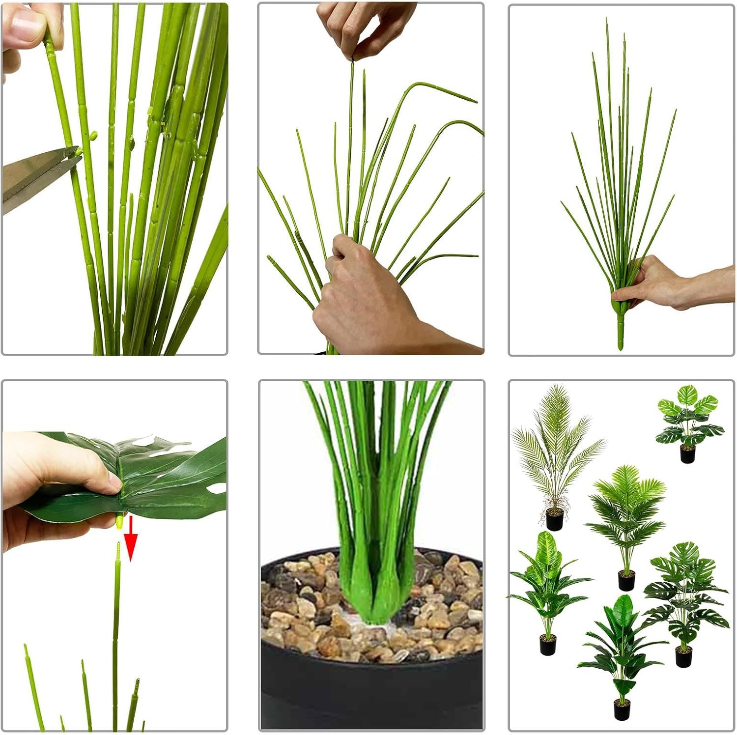 Artificial Plants in Pots Large Fake Tree Floor Faux Tropical Plants Decorative