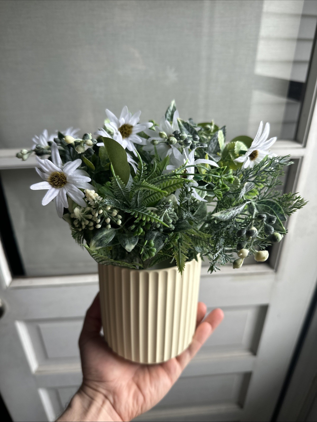 Compact Artificial Potted Plants for Small Space Decor Ceramic Pot