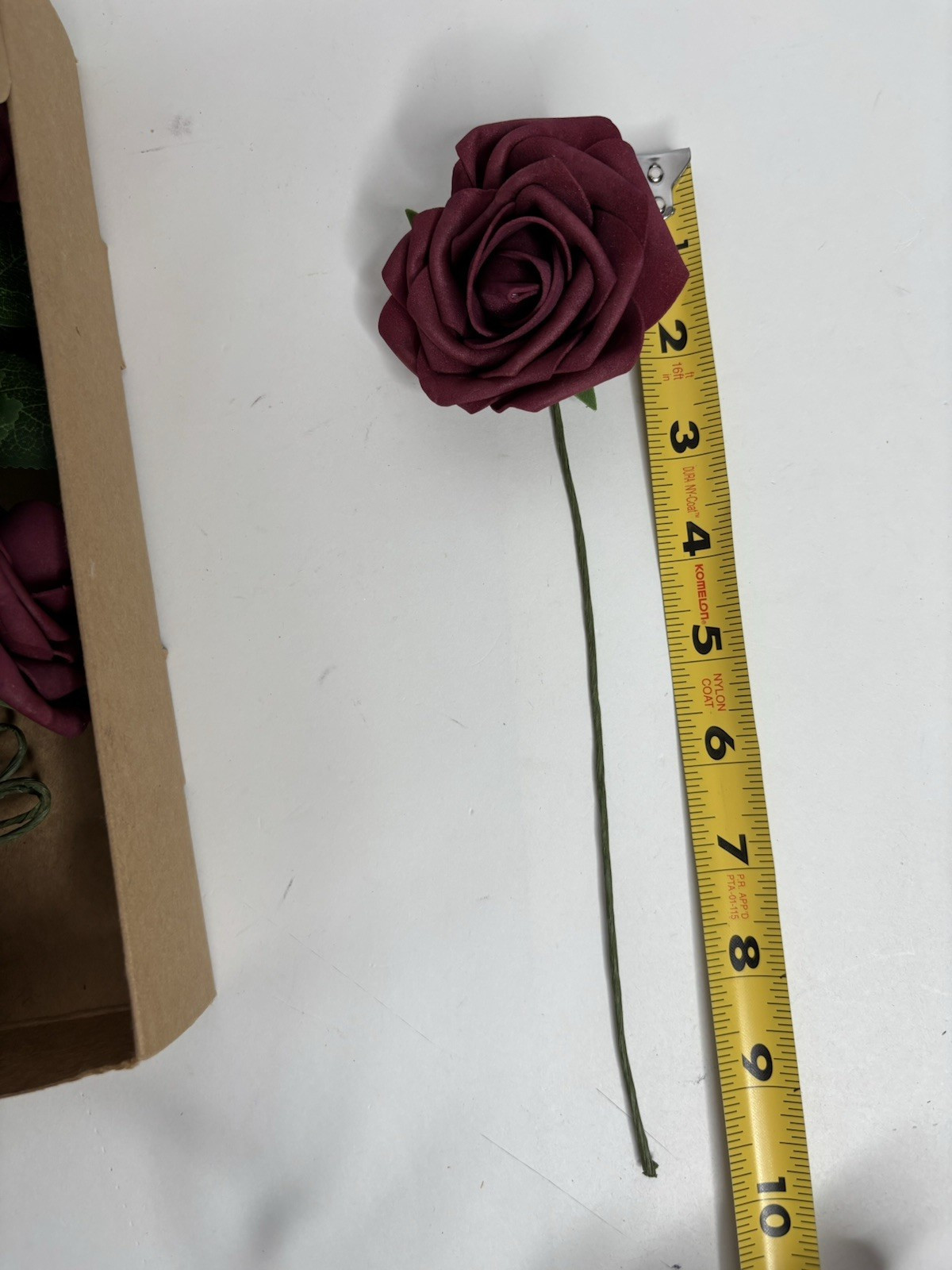 Artificial Flowers Real Look Burgundy Foam Roses 16 stems & 7 Greenery