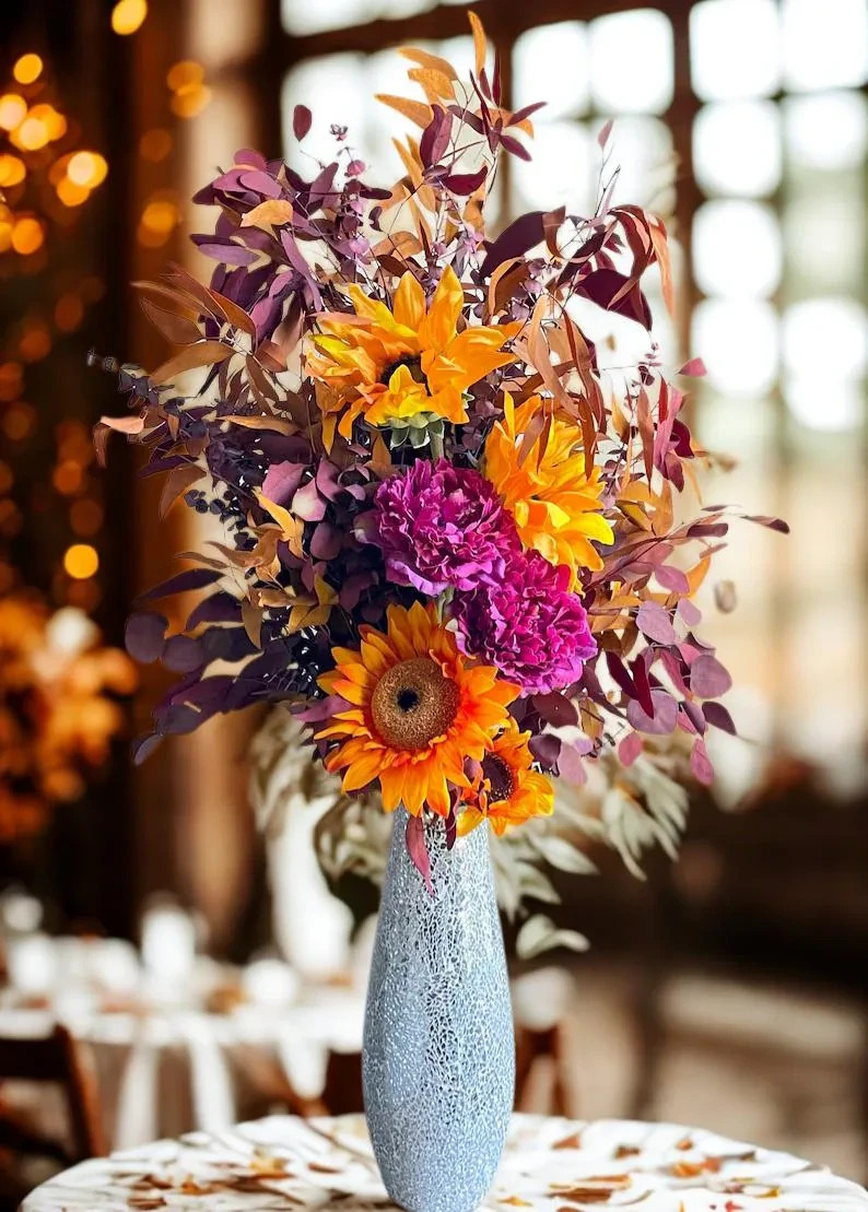 Large Sunflower Floral Arrangement: Fall Home Decor, Wedding Table Centerpiece