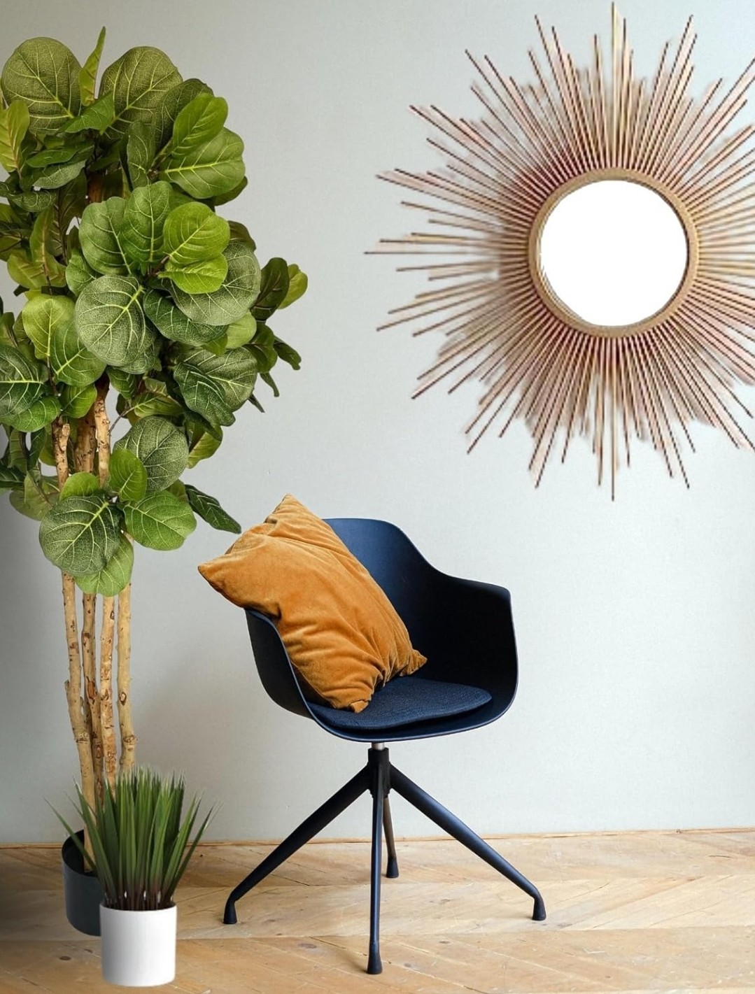 Moss and Bloom 6′ Artificial Fiddle Leaf Fig Tree in Plastic Planter