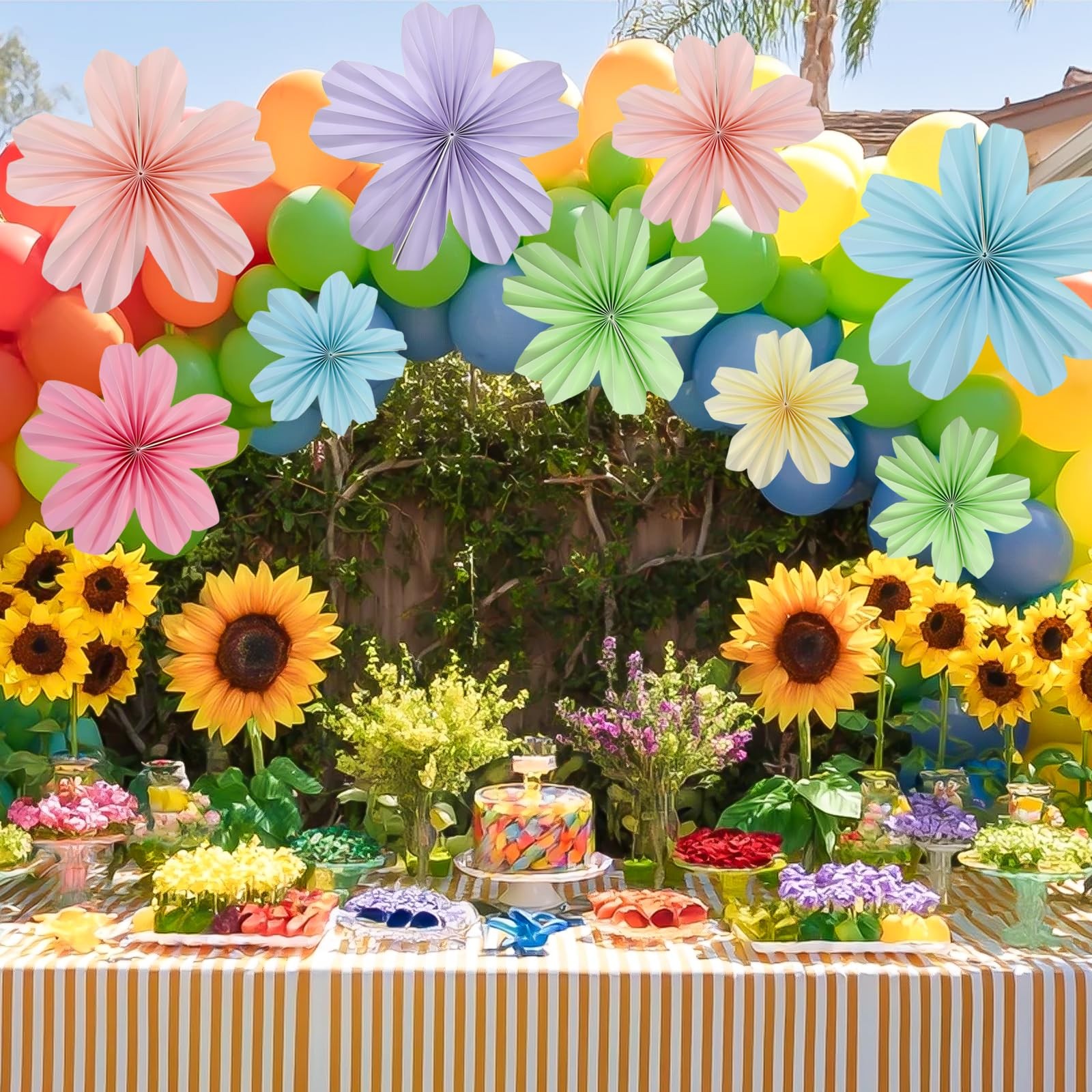 9 PCS Paper Flowers Wall Decorations Giant Floral Classroom Decor 814 Inch