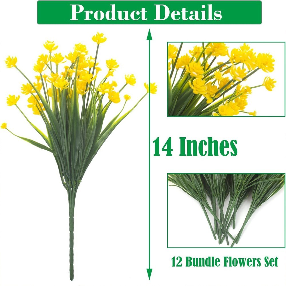 12 Artificial Flower Bundles for Stylish For Home and Event Decorations