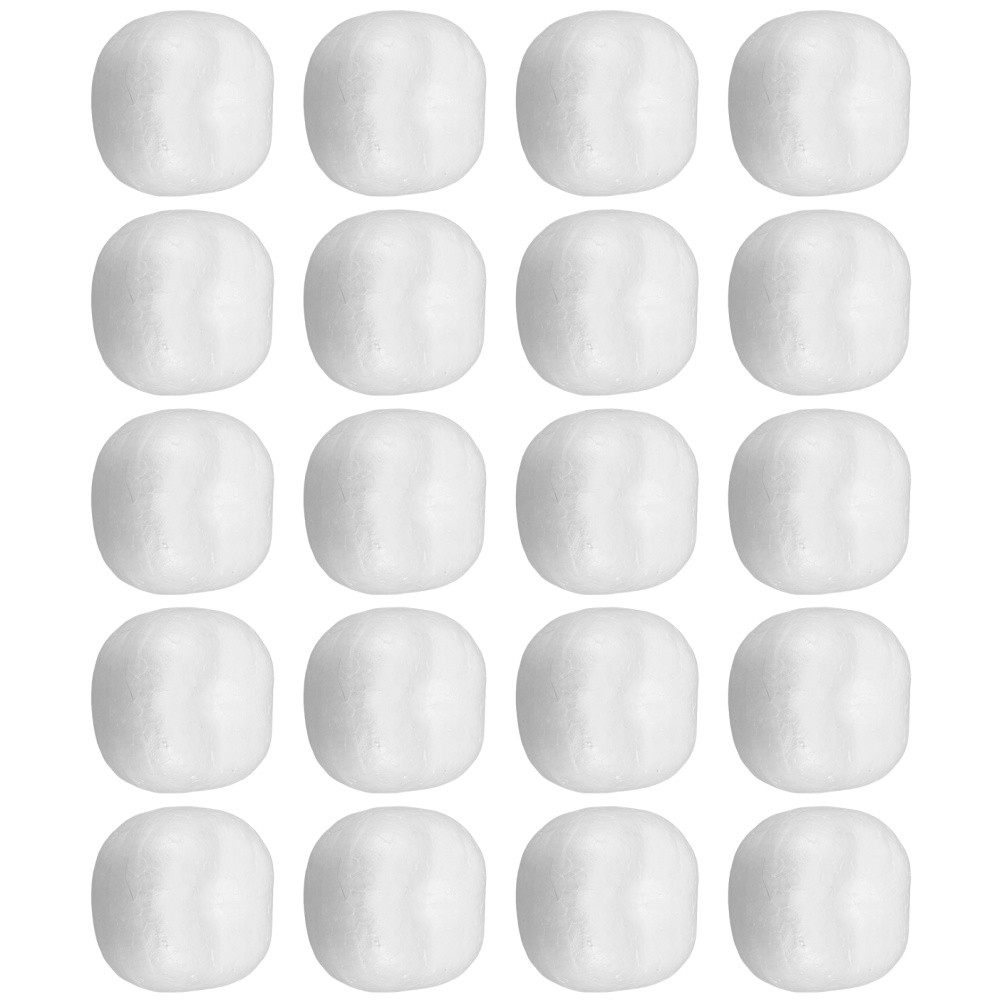20Pcs White Polystyrene Foam Balls Durable Faux Fruit for Home Table Decoration