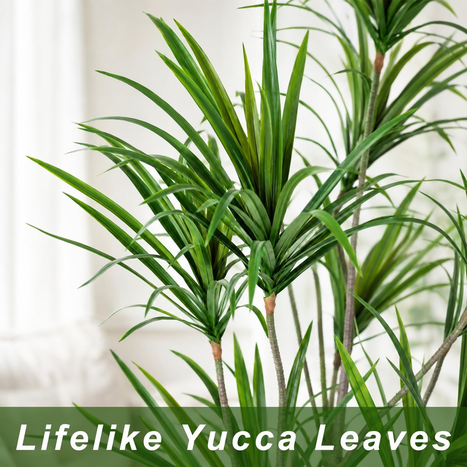5ft Artificial Dracaena Marginata Tree with 261 Lifelike Leaves & 9 Heads, Ta…