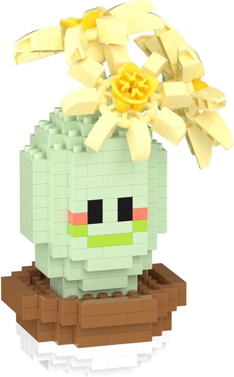Single Cute Cactus Succulent Plant Bonsai Building Toy | Mini potted blocks p…
