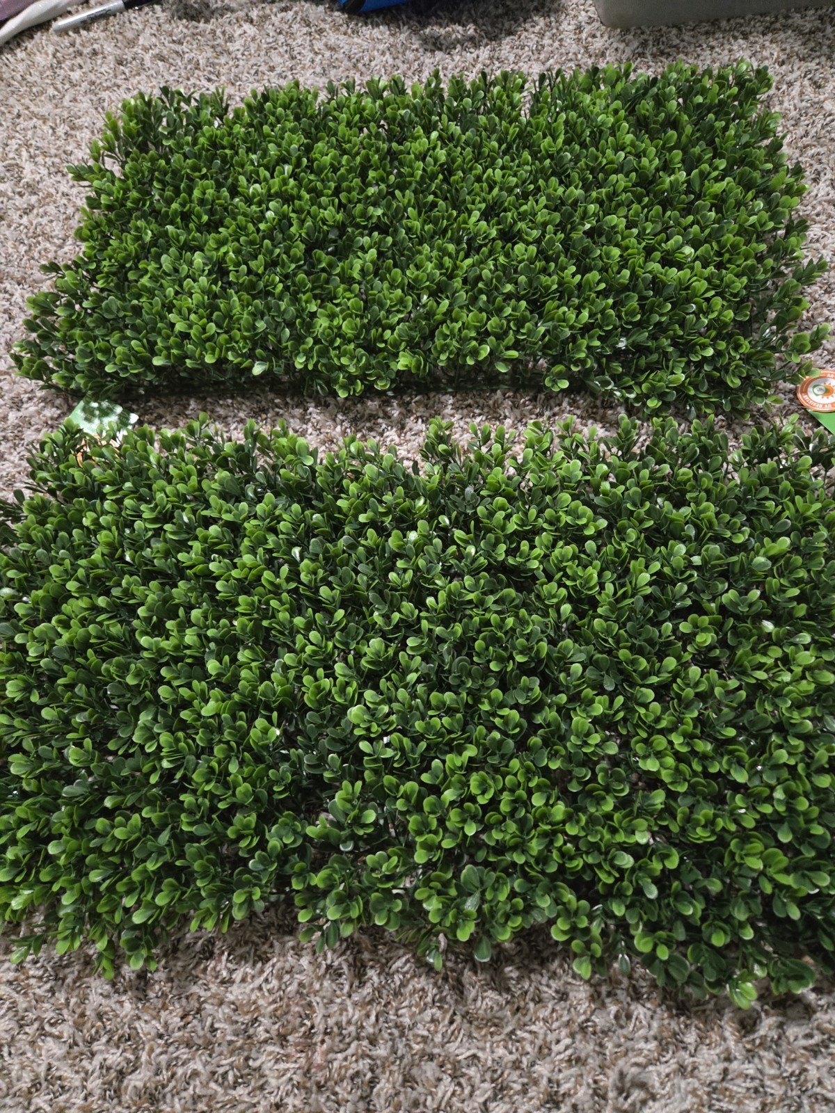 Lot Of 2 Ashland Artificial Boxwood Panels Green 24″ X 12″ Wall Hedge