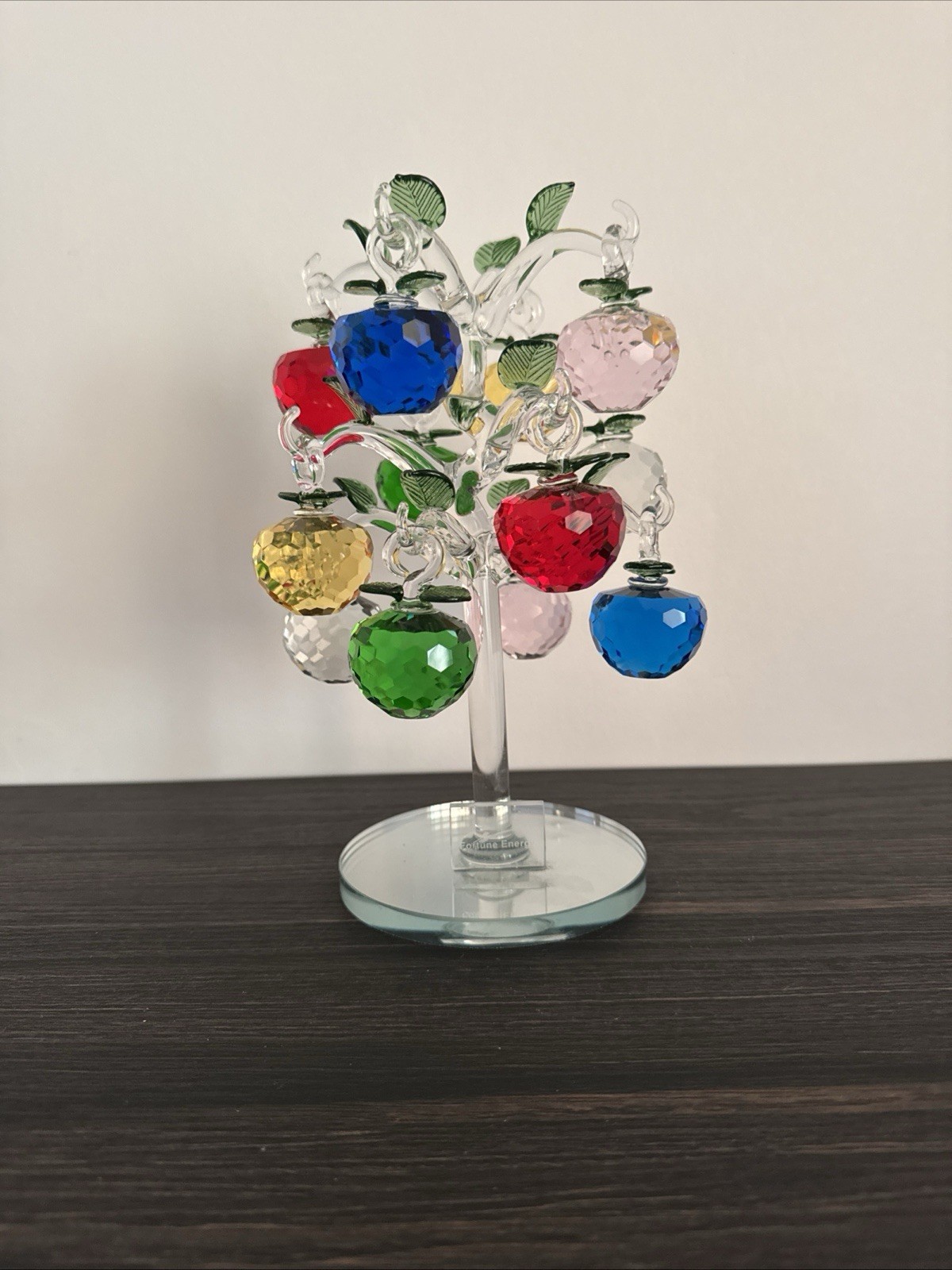 Crystal Apple Tree Ornament Artificial Apple Tree Figurine Decorative Apple T…