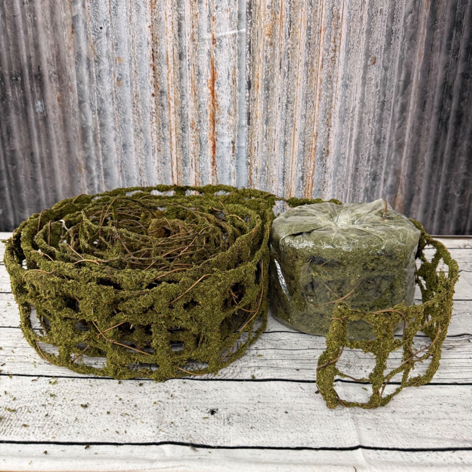 Natural Moss Garland Roll For Rustic & Vintage Decor Crafts Or Floral Arrangemen