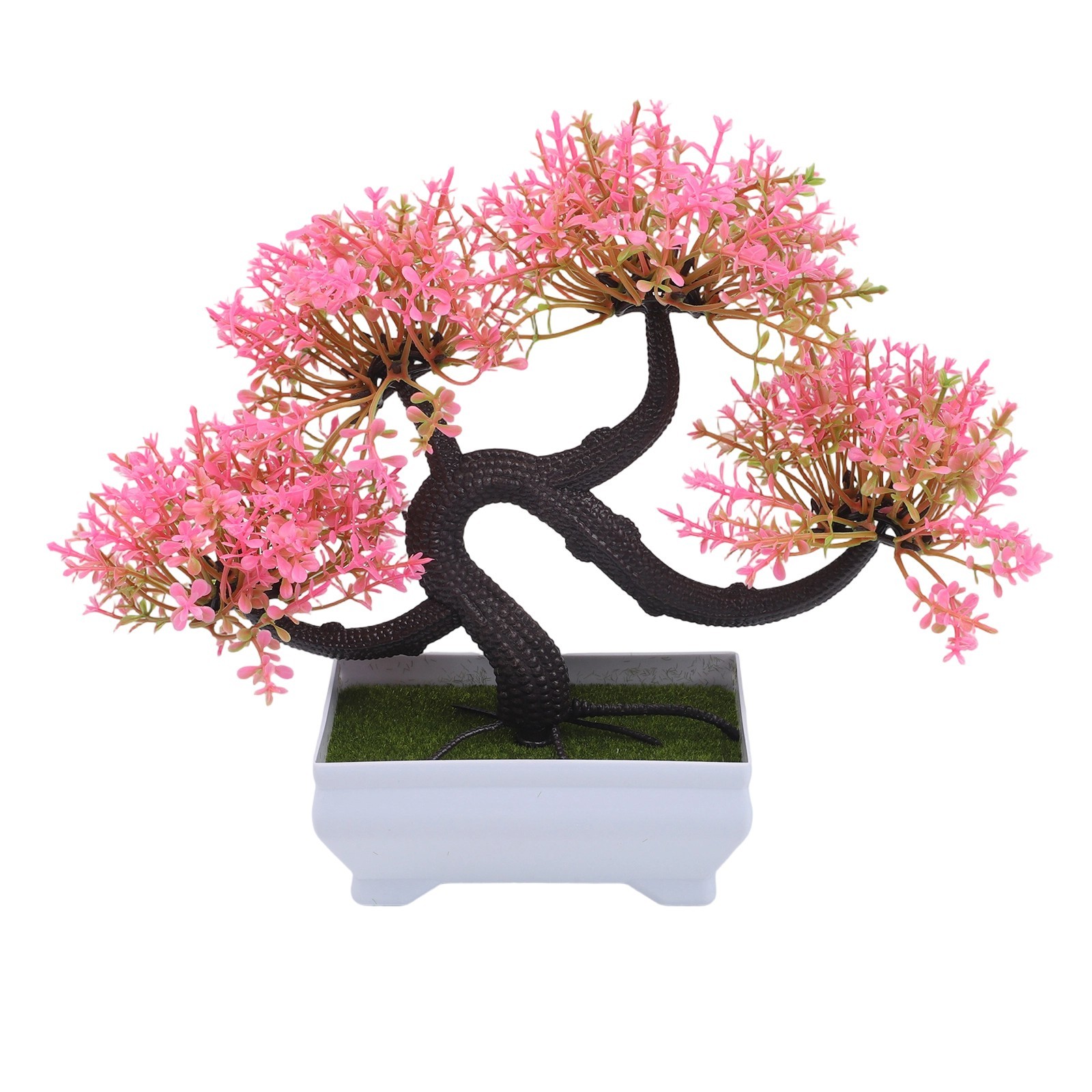 Plastic Artificial Bonsai Pine Plant for Office Living Room Decor 25x25x11cm