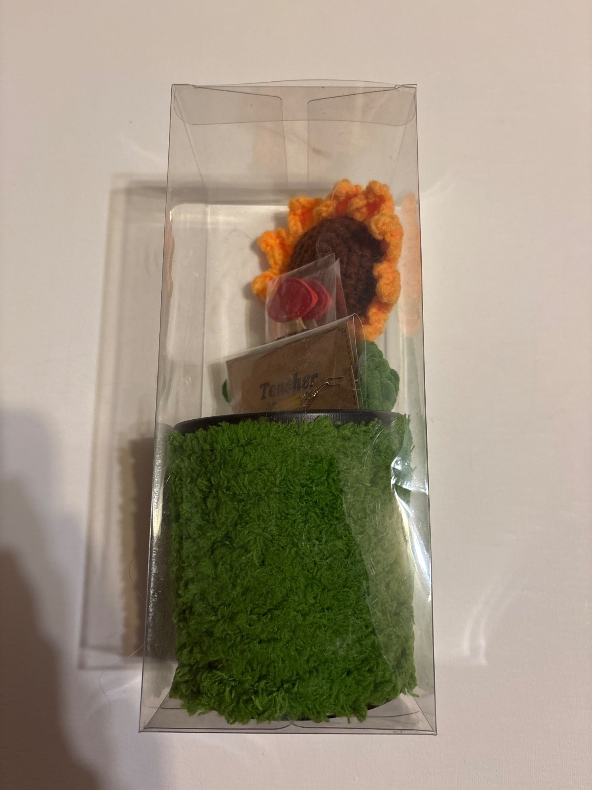 Crochet Sunflowers Bouquet, Handmade Knitted Flowers with Pot Pencil holder NWT