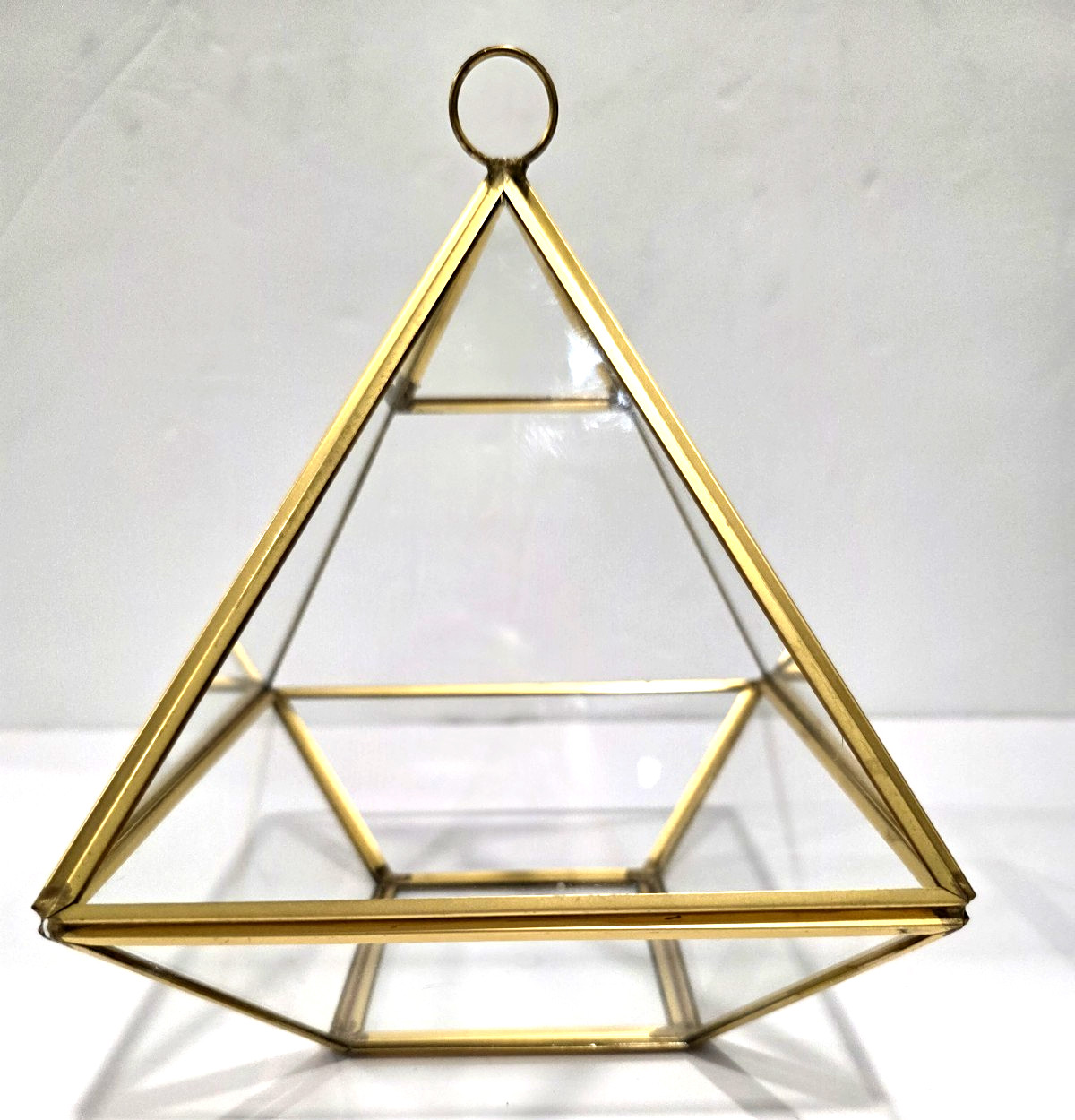 Geometric Glass Terrarium for Artificial Plants, Figurines or Home Decor.