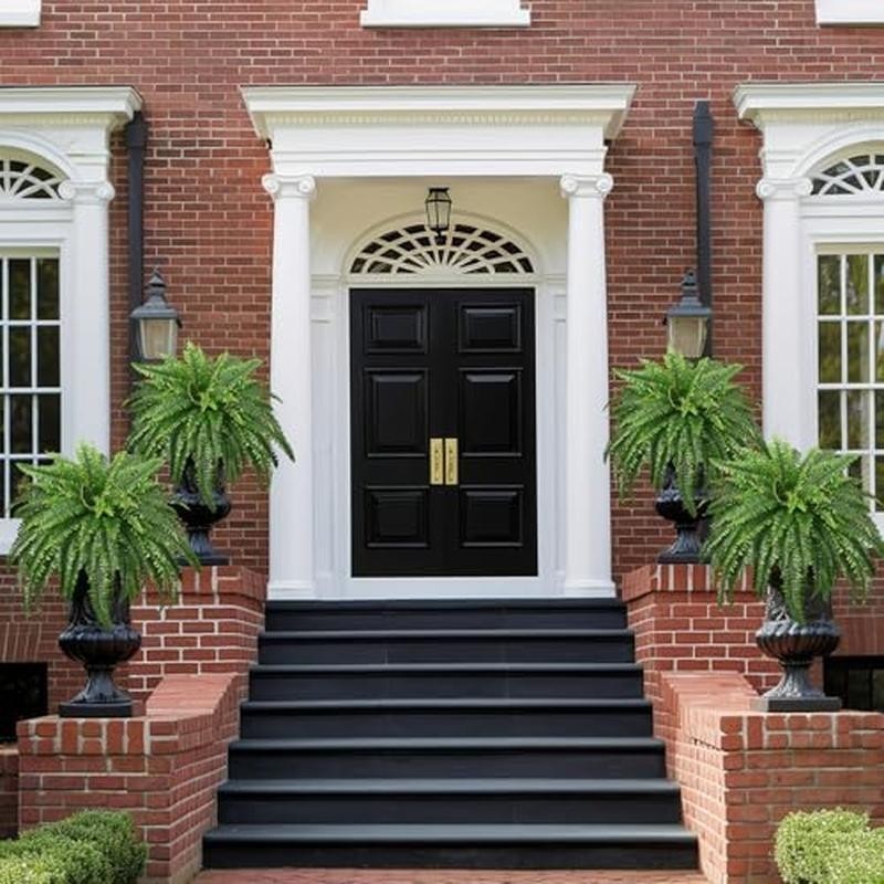 Large Artificial Boston Ferns 2 Pack Realistic Fake Plants Home Garden Decor New