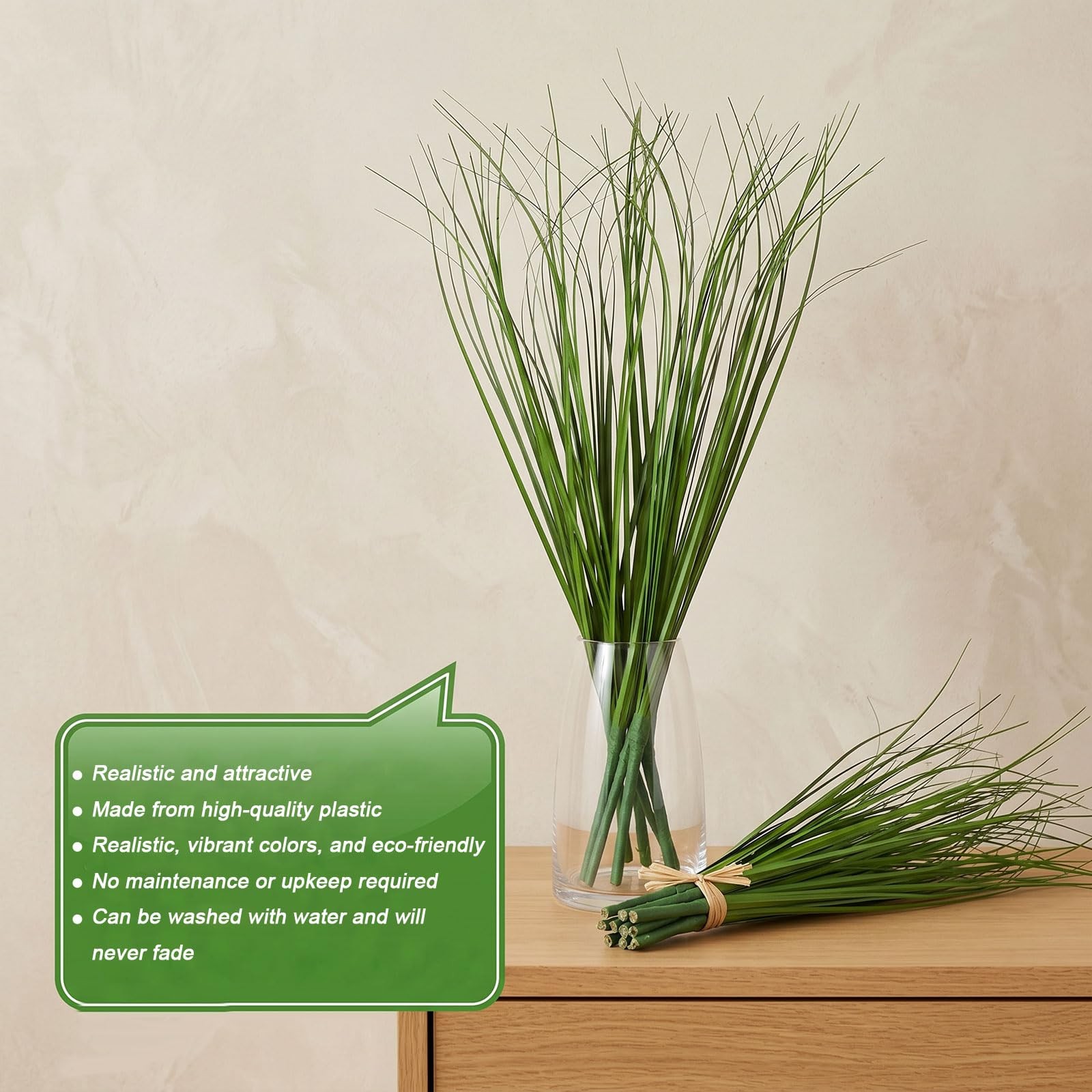 Artificial Grass Plant, 10 Pcs 15.7″ Artificial Spikes for Outdoor Planters
