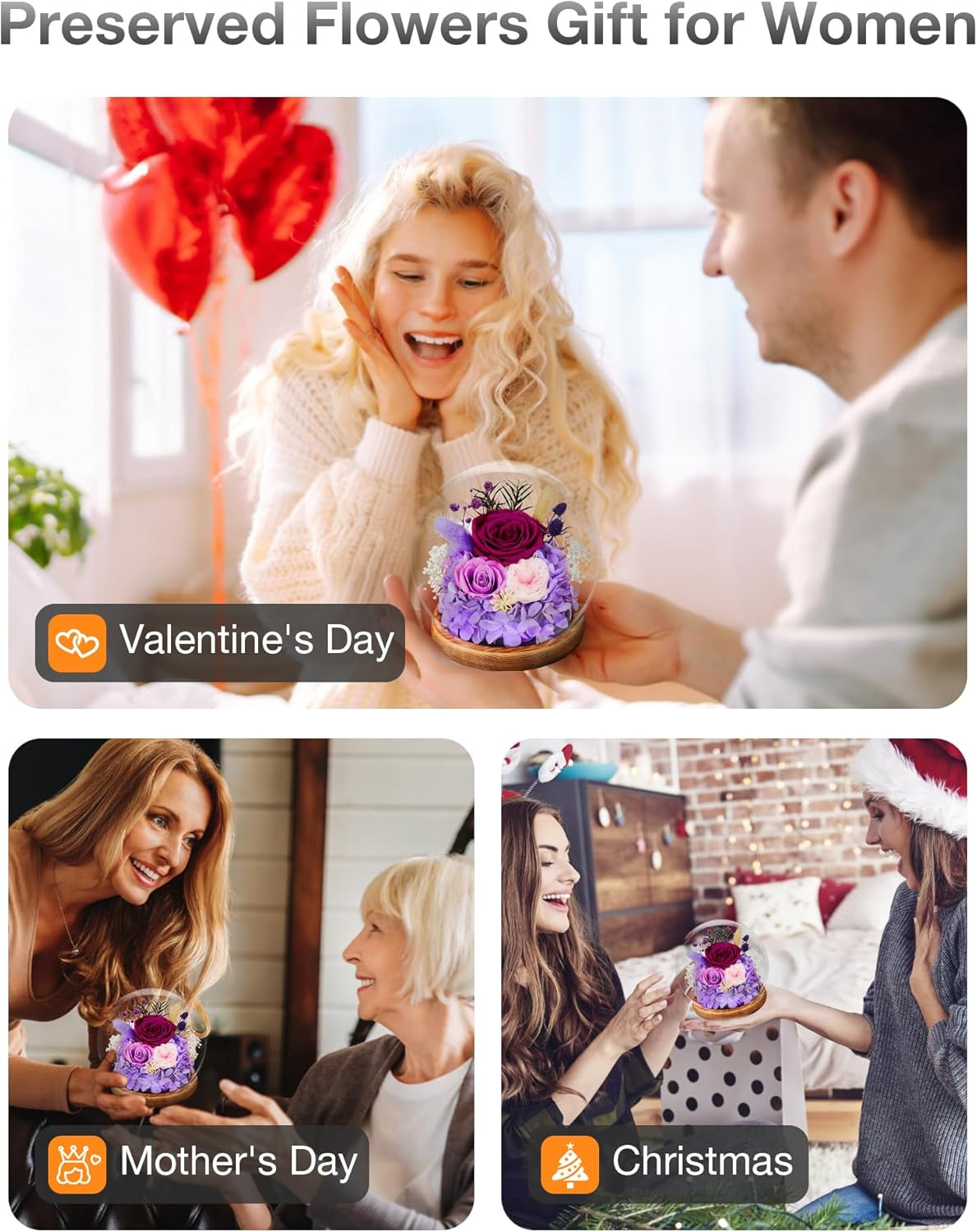 Preserved Rose Forever Flower with Light, Flowers for Delivery Prime, Birthday G