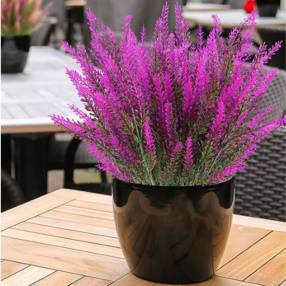 Home Garden Lavender Artificial Flowers Fake Plants Decor Hanging Outdoor Yard