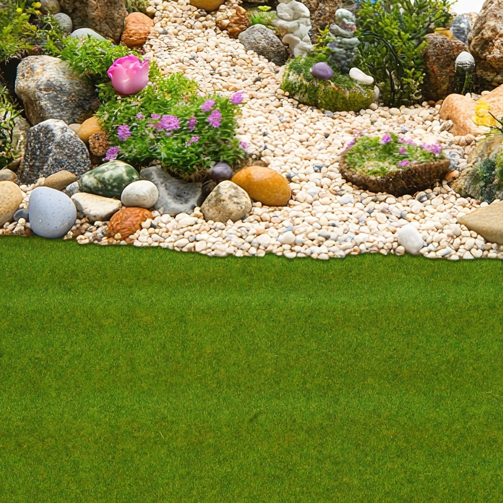 Durable Light Green Artificial Grass Rug for Outdoor and Indoor Decorative Uses