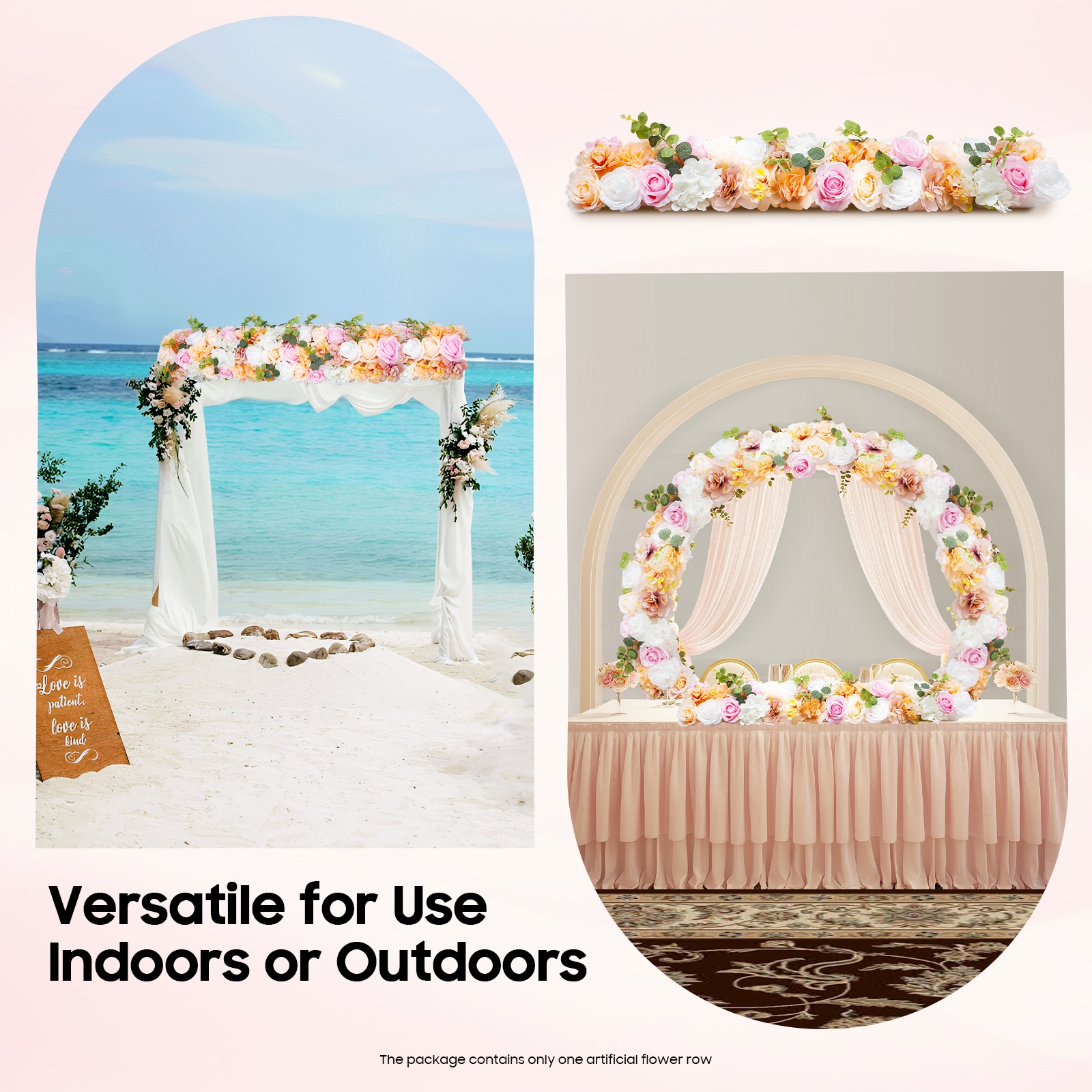 Artificial Flower For Party Wedding Arch Floral Silk Vines Decor 1M Backdrop US