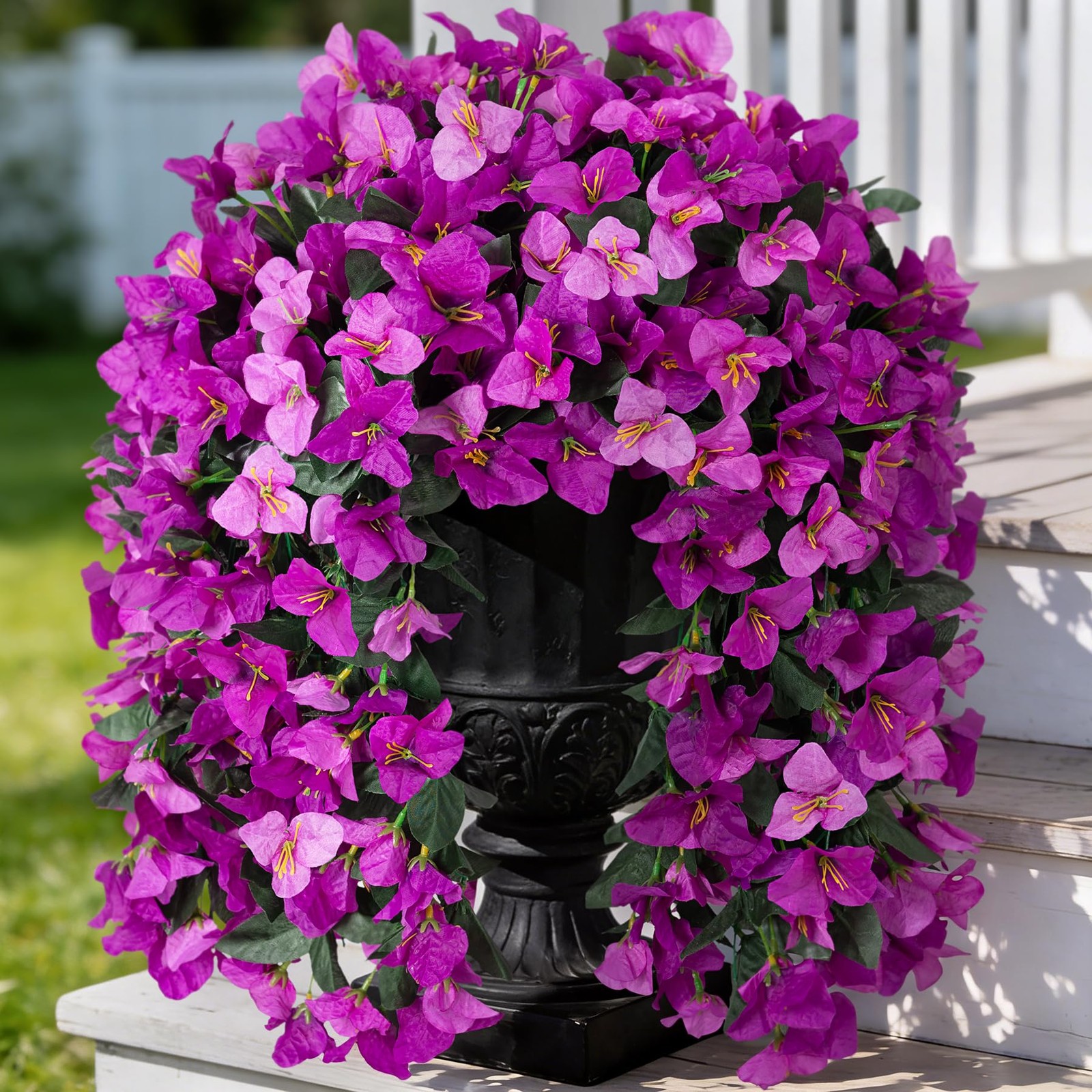 Fake Bougainvillea Artificial Flowers for Outdoors Decoration 2 pcs Faux Hang…