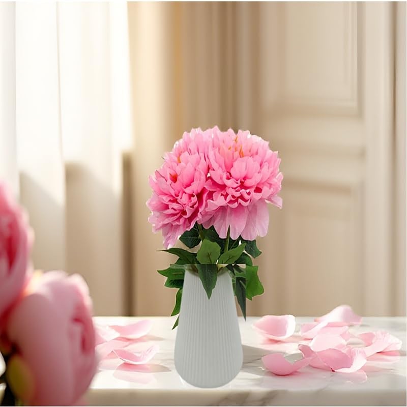 Premium White Peonies Artificial Flowers,2Pcs29.5 Bulk Fake Silk Peony Flower…