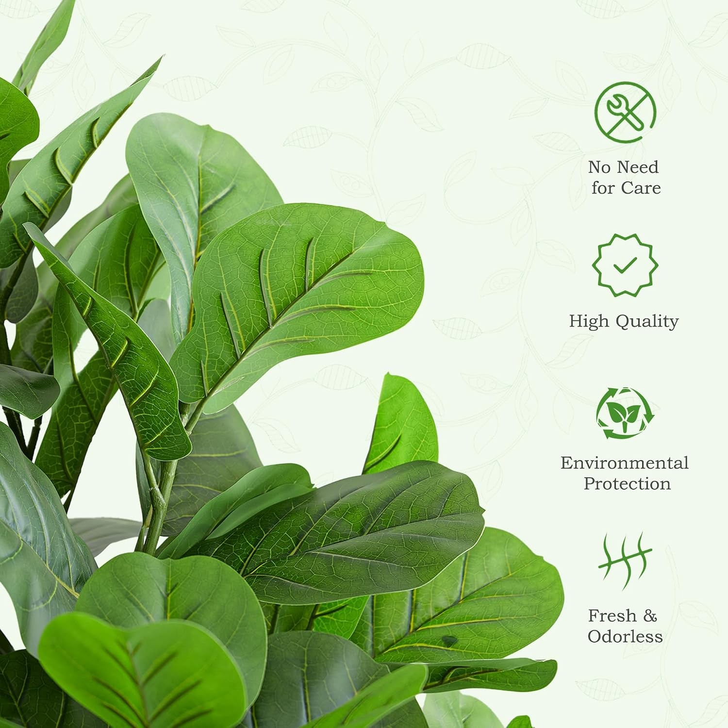 Artificial Fiddle Leaf Fig Tree 5FT Large Faux Plants Indoor | Tall Fake Ficus