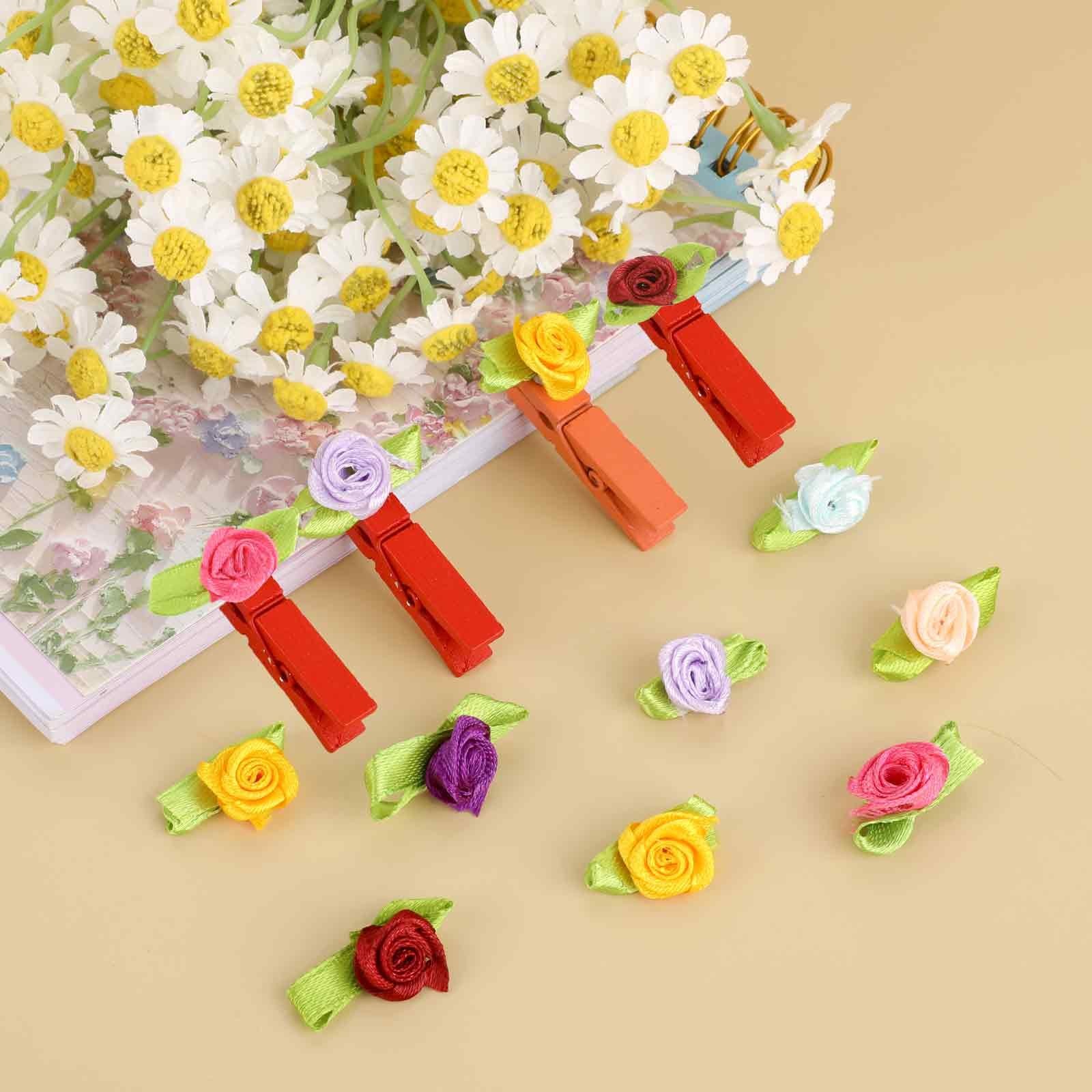 Mini Roses Craft Set – 100 Pcs Multicolor Satin Fabric Flowers for DIY Decor