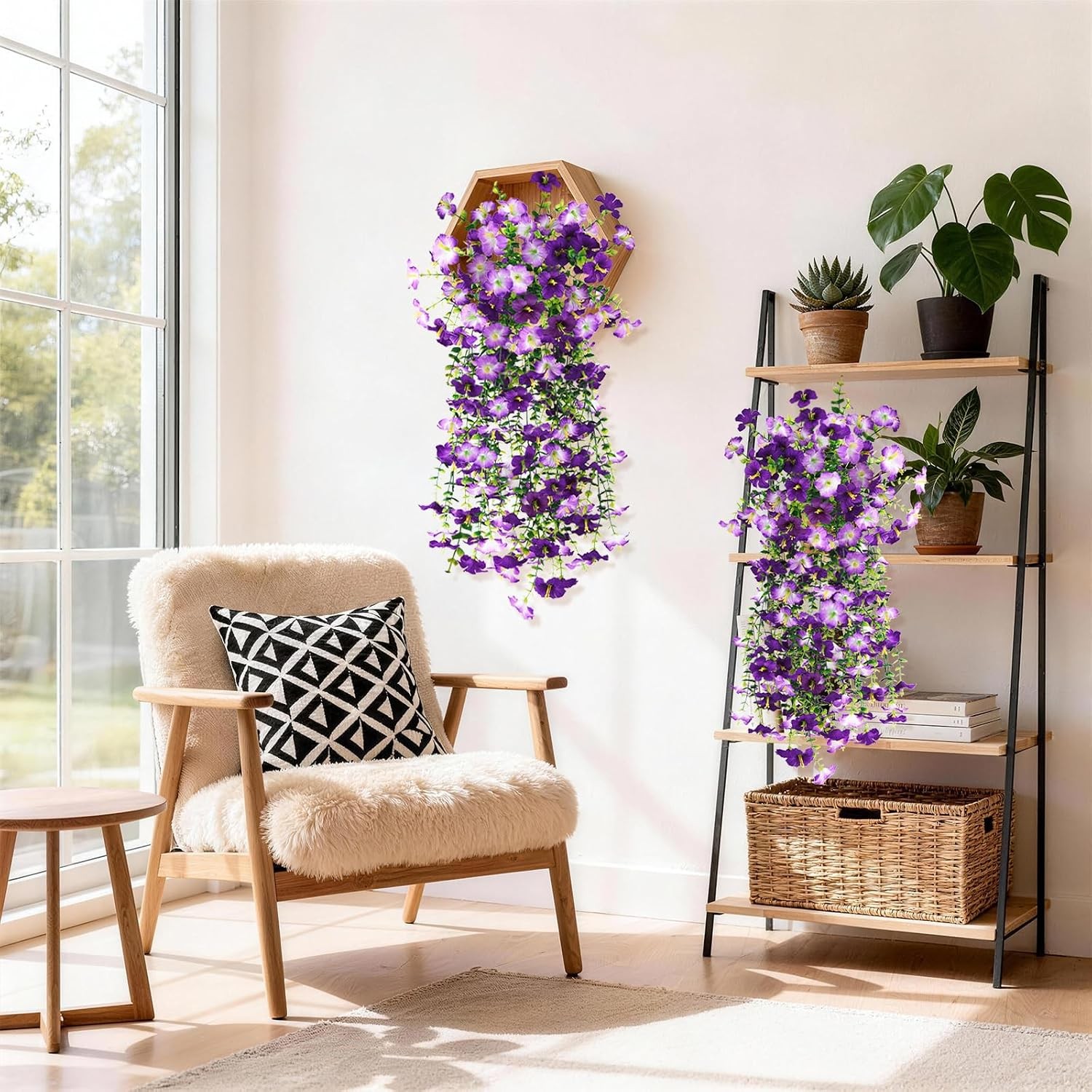 Artificial Fake Flowers Plants for Outdoor Spring Summer Decoration,2 PCS Faux S