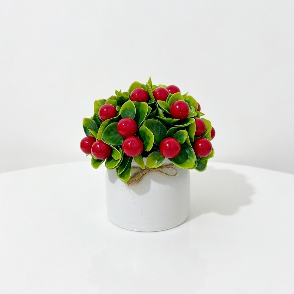 Tabletop Artificial Fruit Bonsai 27 Pcs Potted Plants for Home Office Decor