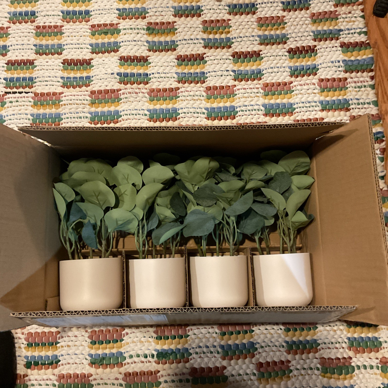 Potted Faux Plant Set of 4 – 9” Indoor Decorative