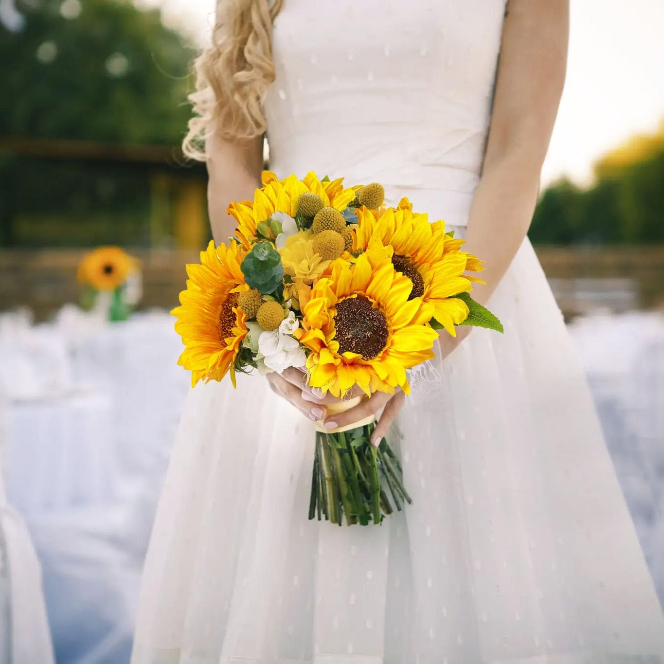 10PCS Sunflowers Artificial Flowers, Fake Silk Sunflower with Long Stem, Arti…