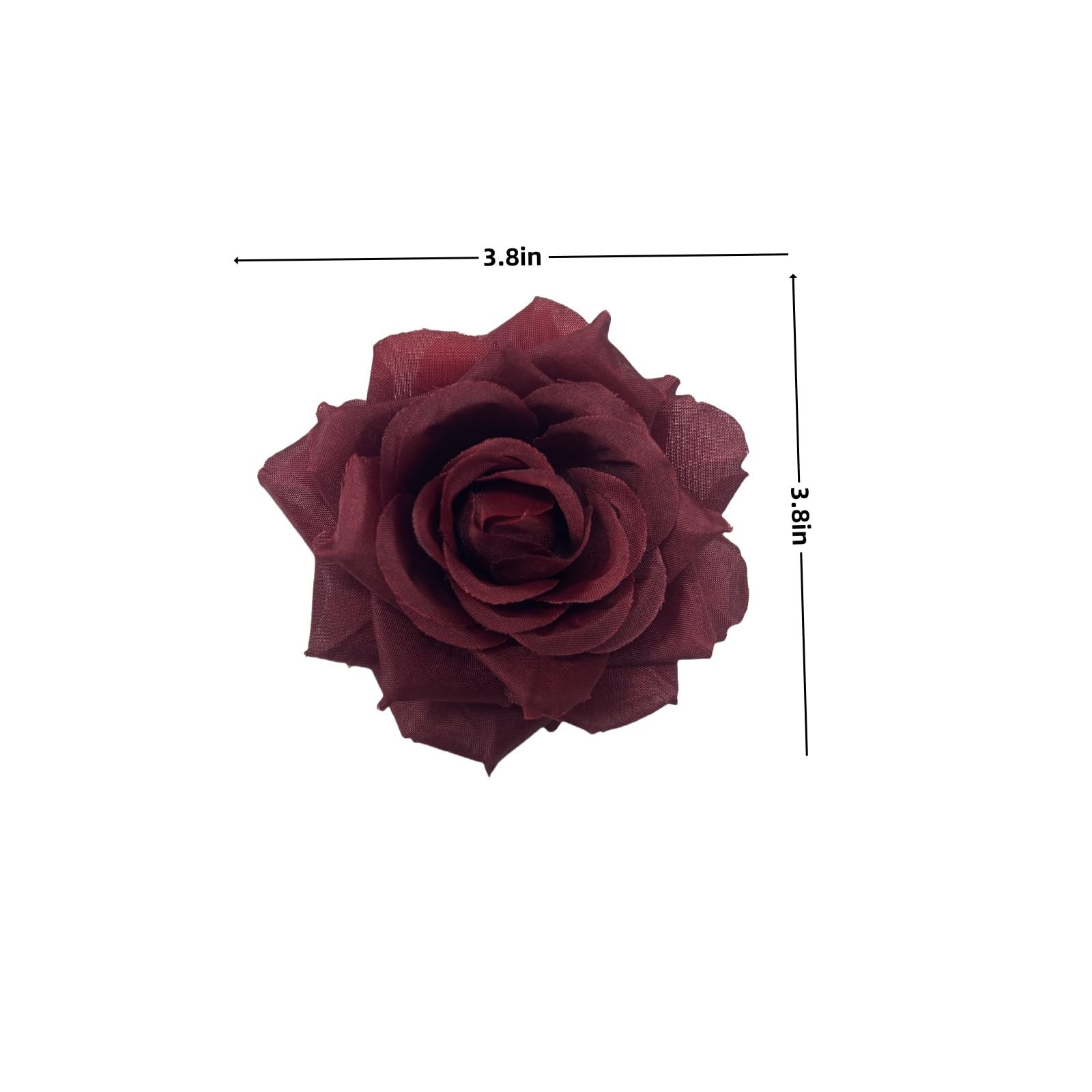 Fake Flower Heads 36 PCS 3.8 inch Burgundy Silk Rose for DIY Crafts Decor