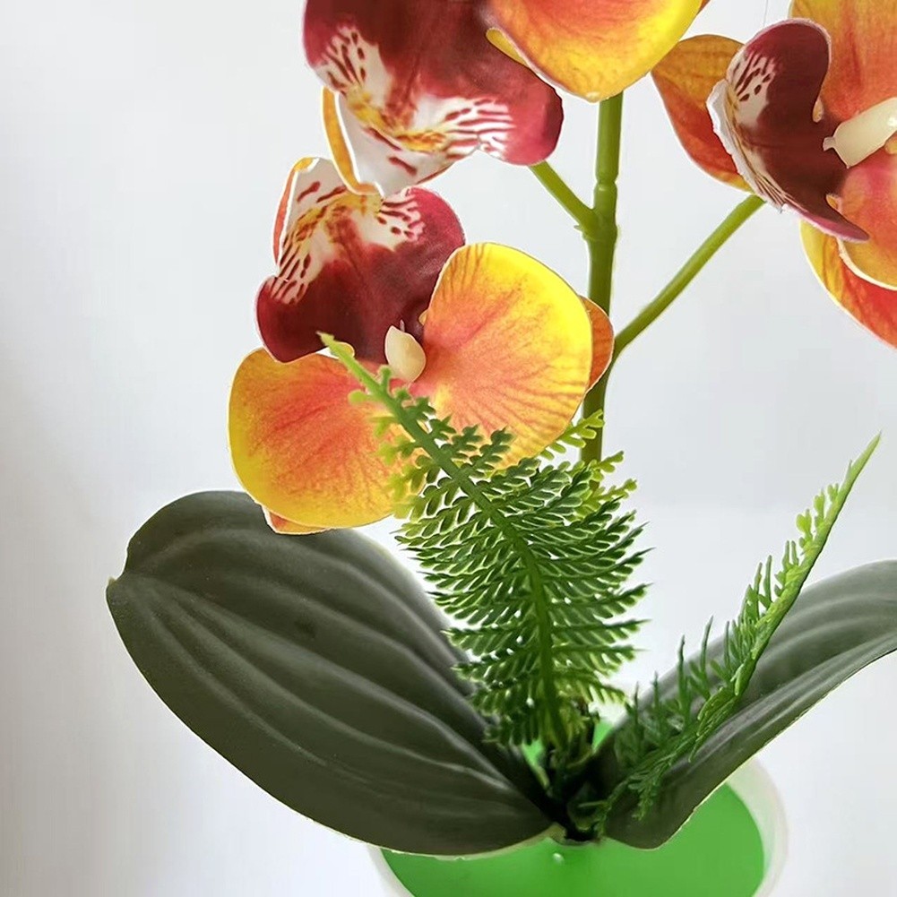 30cm Artificial Orchid Plant with White Purple Dot Orange Blue Rose Red Colors