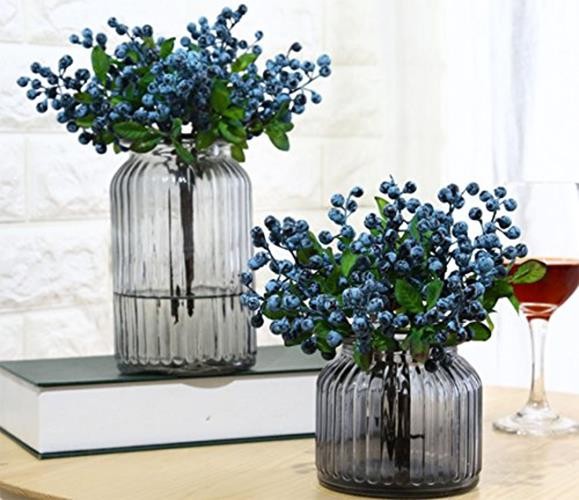 Mistari 10 Pack Artificial Flowers California Faux Blueberries Assorted Sizes
