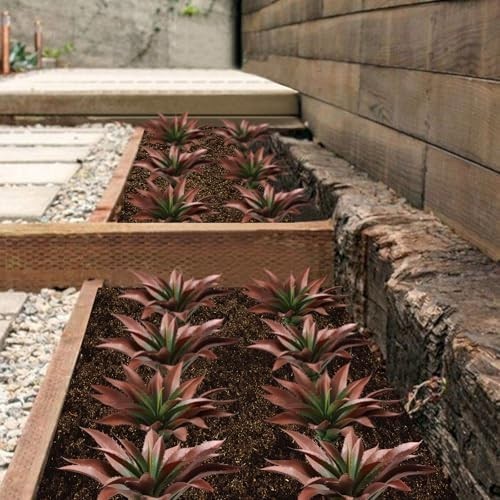 JUSTOYOU Large Artificial Succulents Aloe Plants Real Touch Fake Large, Red