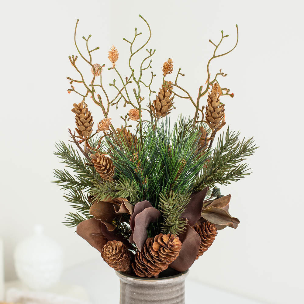 21″ Artificial Mixed Pine, Pine Cone and Eucalyptus Bundle