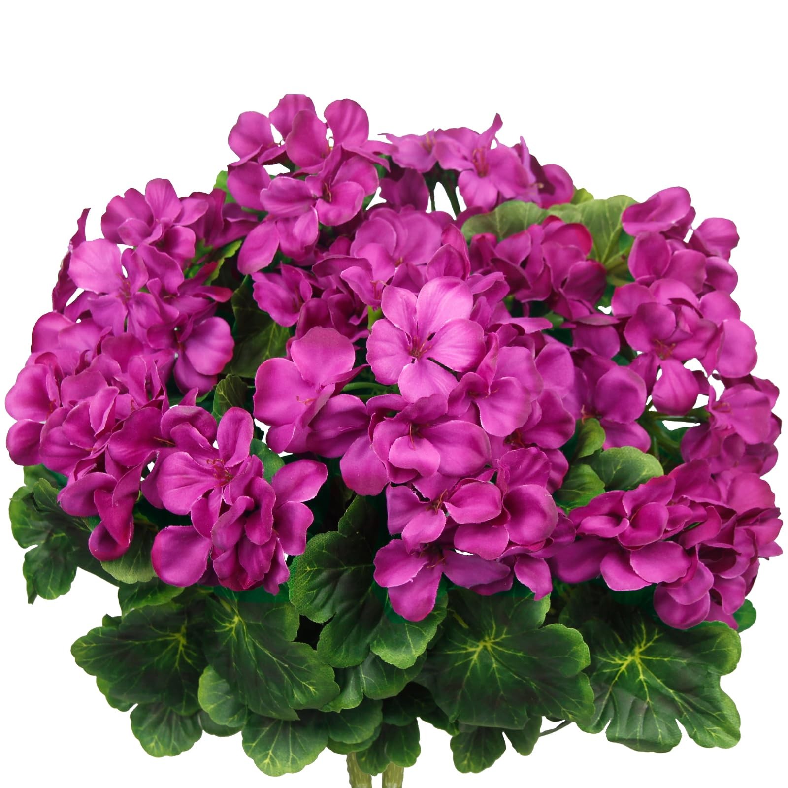 2 Pcs Artificial Geraniums for Outdoors Silk Cemetery Flowers Fuchsia Faux Fl…