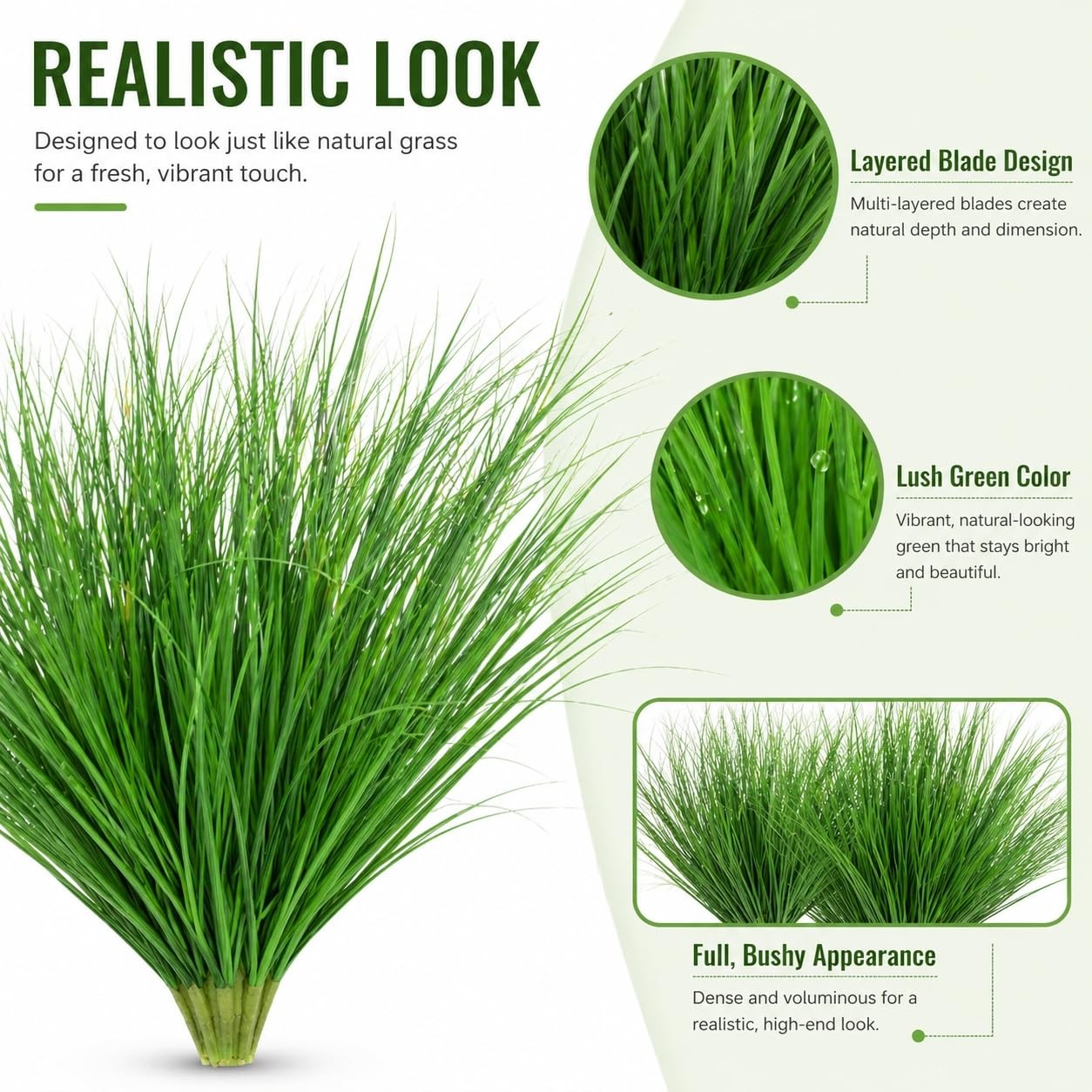 25 Pcs Artificial Wheat Grass – Fake Shrubs Wheat Grass Artificial Greenery S…