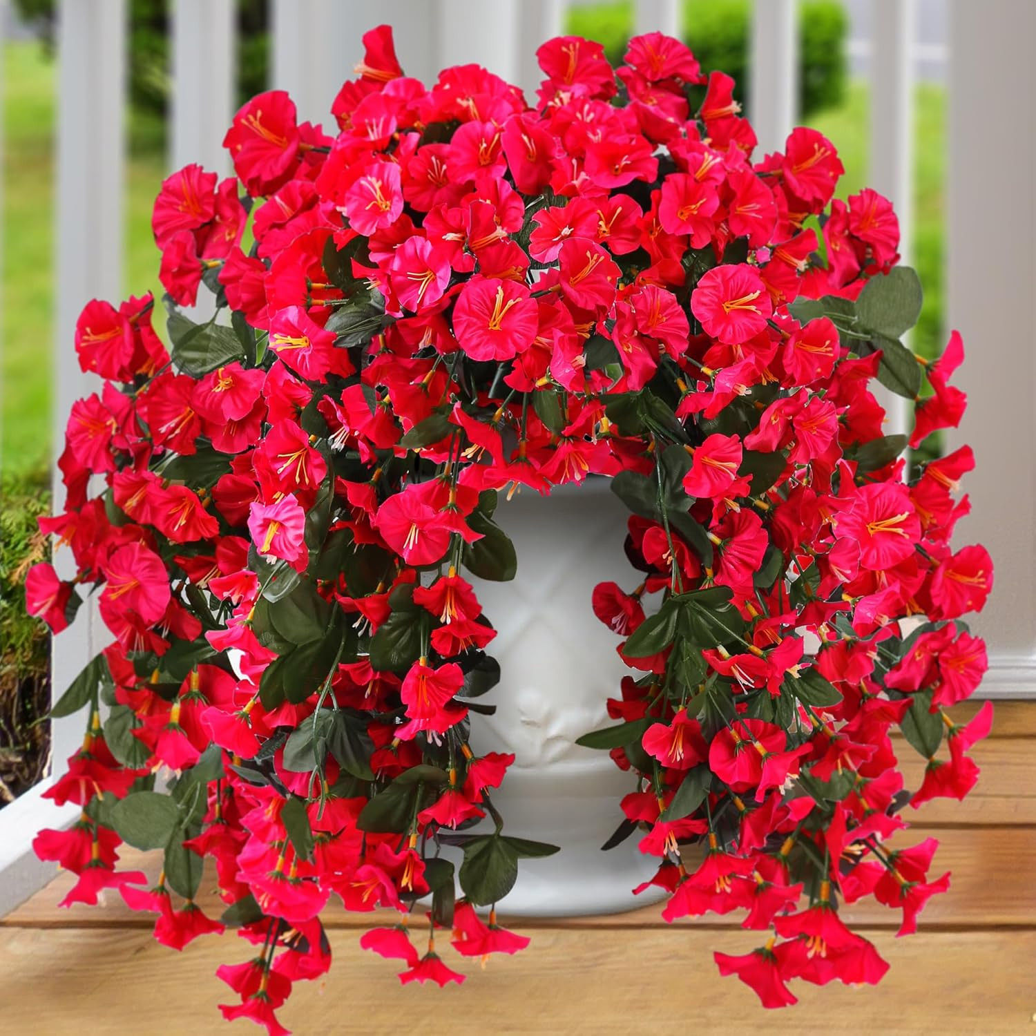 Artificial Fake Hanging Flowers Plants for Outdoor Outside Spring Summer Decorat
