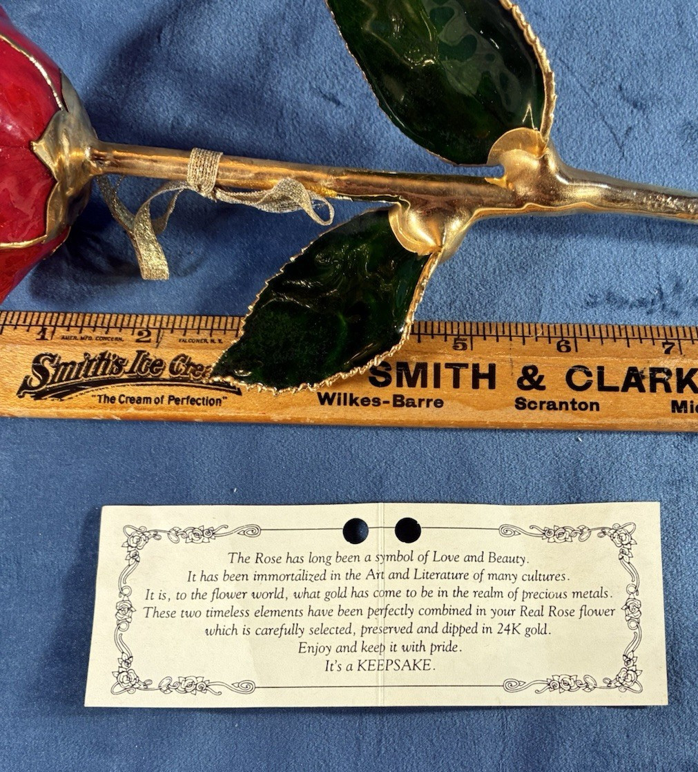 24k & Enamel Preserved Real Red Rose With Forever Keepsake