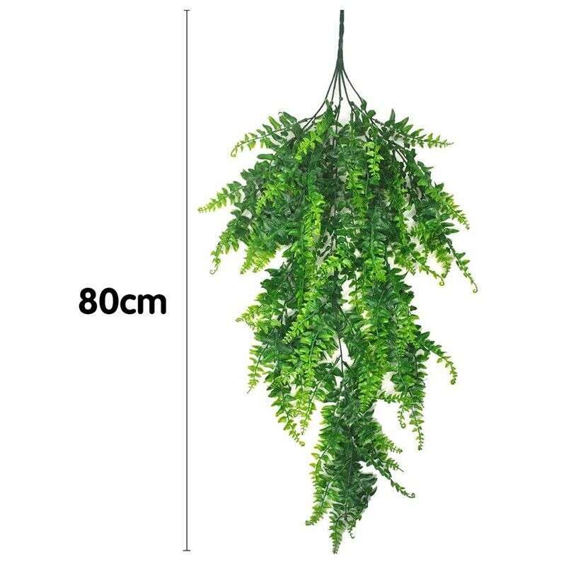 32inch Artificial Plant Hanging Fake Macrame In Pots Fern Succulent Plant Green