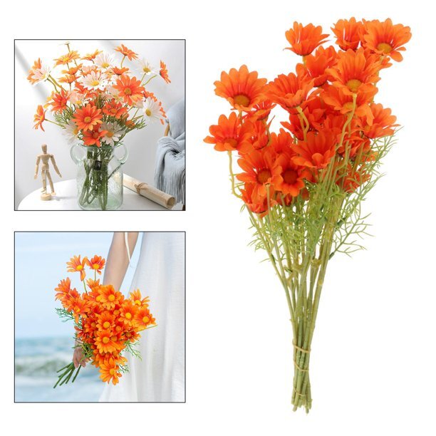Artificial Silk Daisy Flower with Long Stems for Home Decor Indoor Outside Table