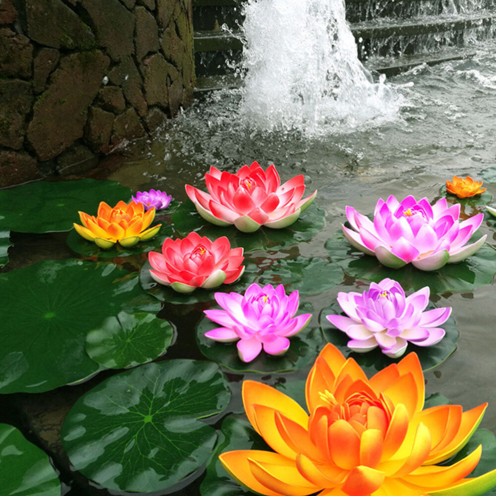 10PCS Artificial Floating Floating Flowers Fountain Artificial Pond Plants