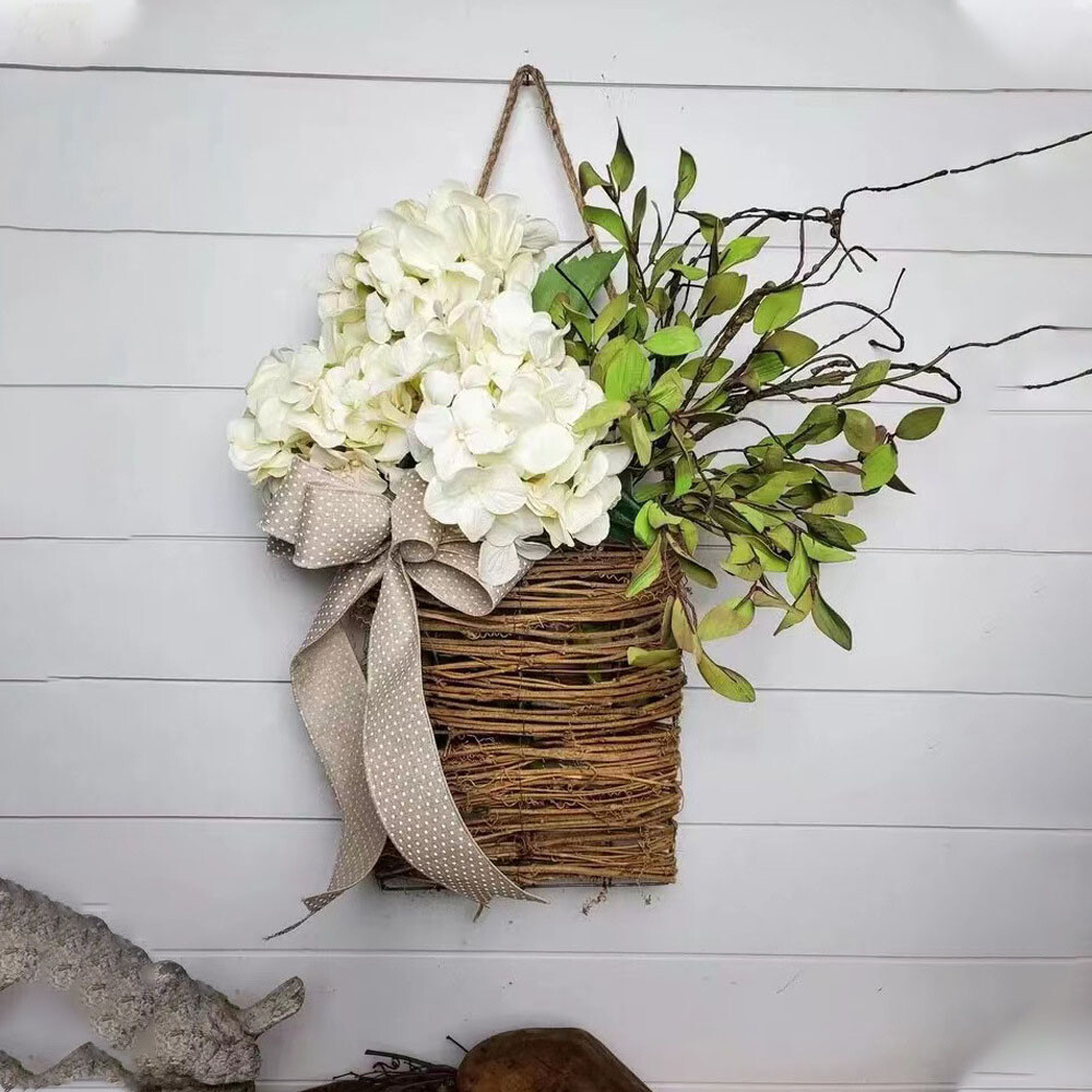 Front Door Hanging Fake Artificial Flower Wreath Garland for Wedding Home Decor