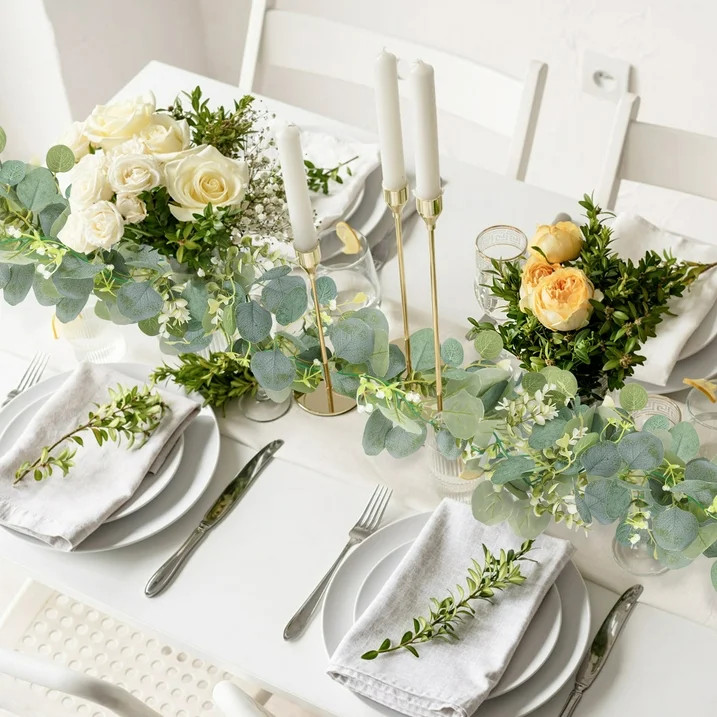 Artificial Eucalyptus Garland – Fake Greenery Vines with Realistic Leaves