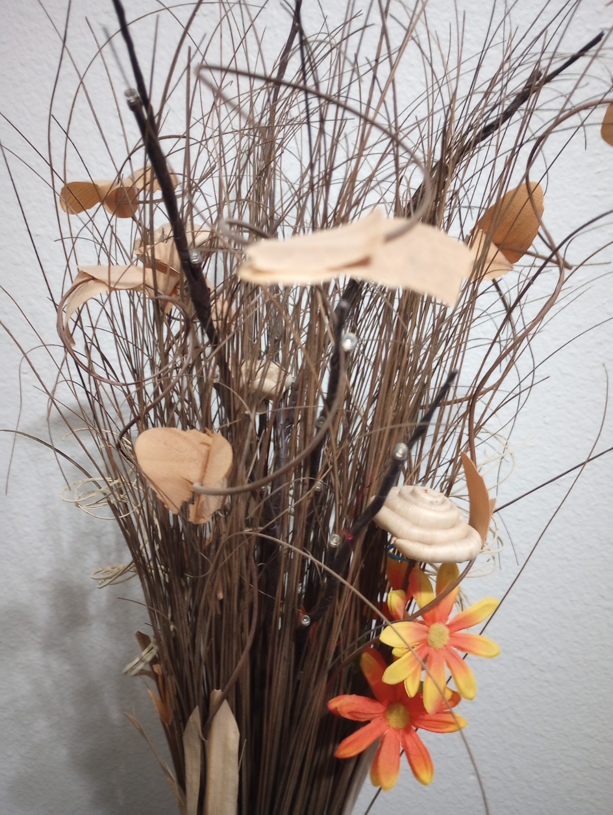 35″ Artificial Floor Arrangements Natural Grass bouquet in vase, with Lights
