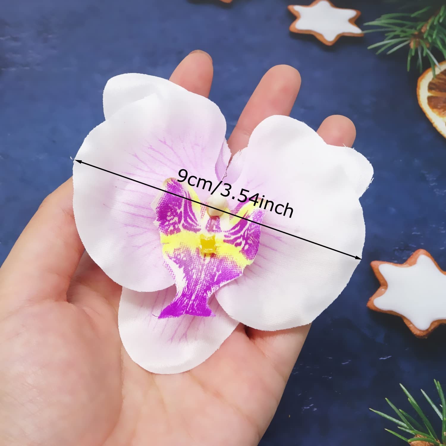 20PCS Fabric Butterfly Orchid Flower Heads Artificial Fake Flowers Heads for …