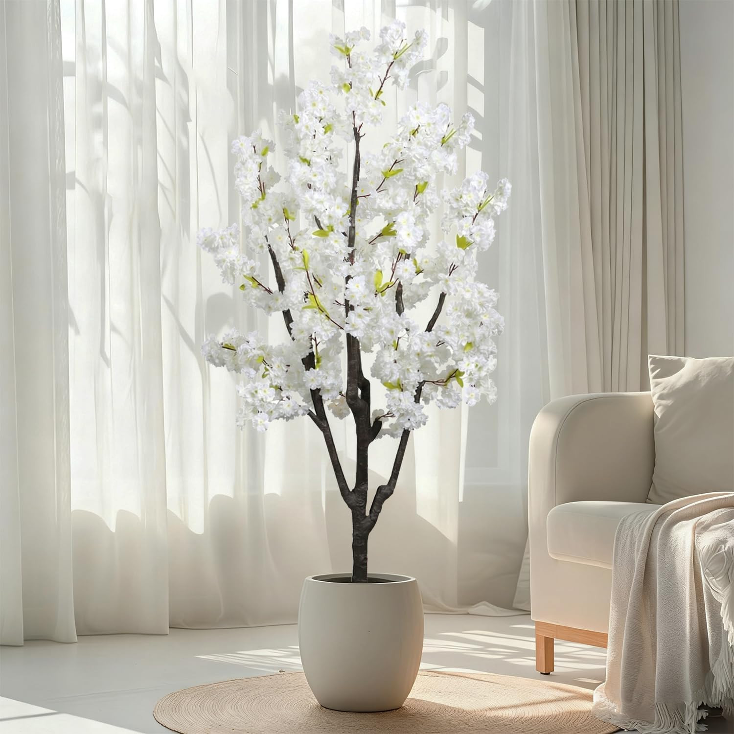 6Ft Faux Cherry Blossom Tree – Realistic Indoor Decor & Housewarming Gift