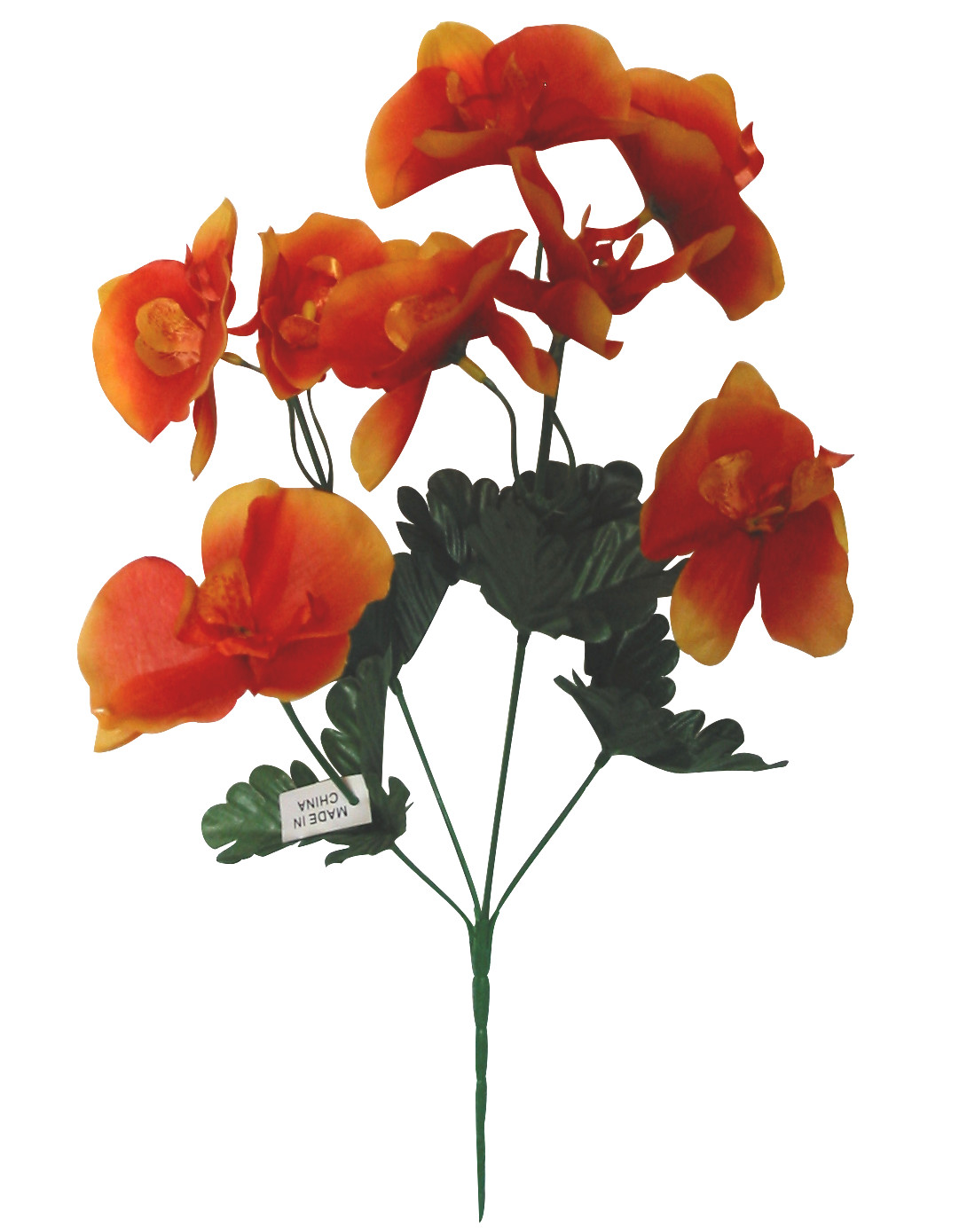 (24-PACK) Orange Orchid Silk Flower 13″ Bush Home Decors DIY Crafts Yards US