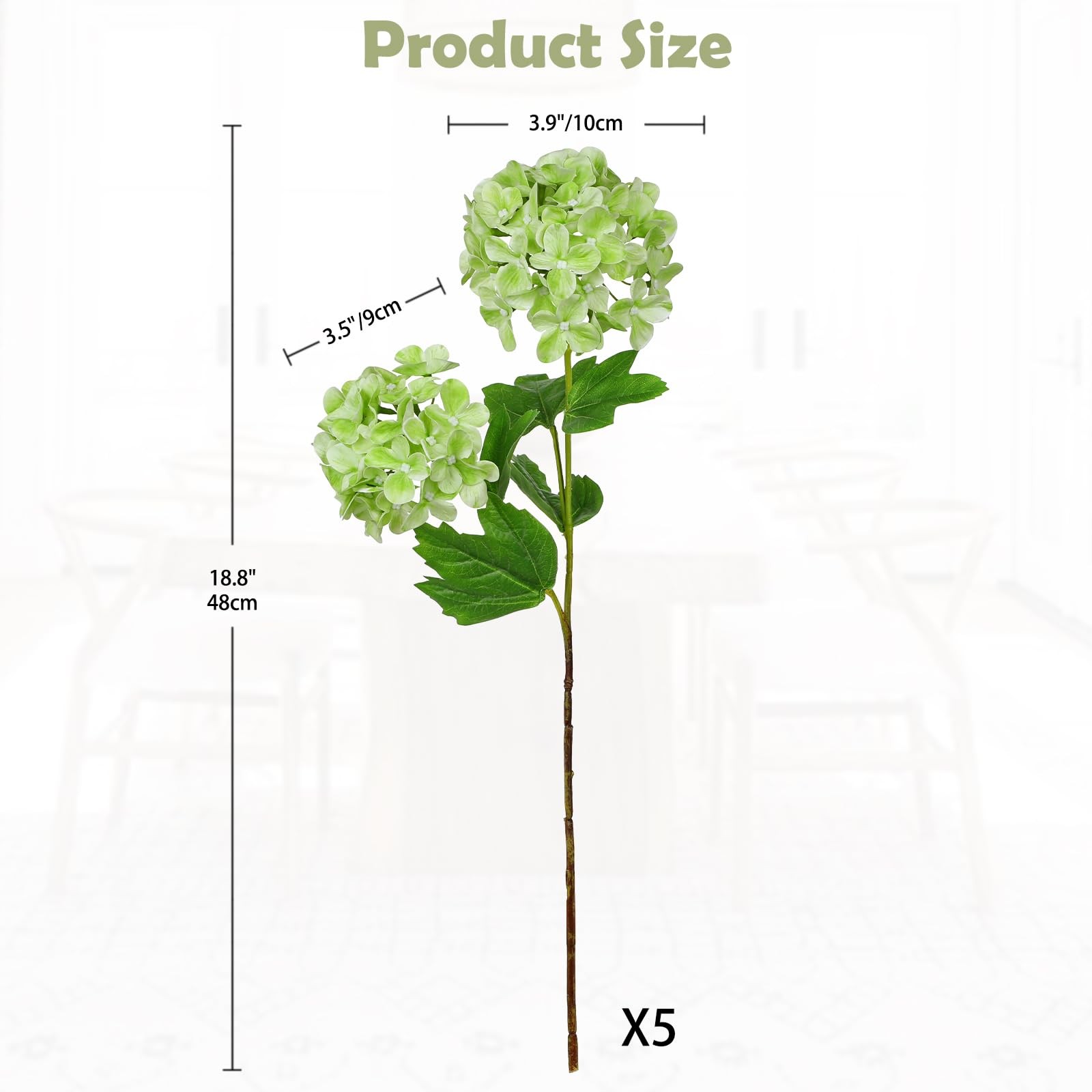 Real Touch Hydrangea Artificial Flowers 19” Tall Artificial Hydrangea Flowers…
