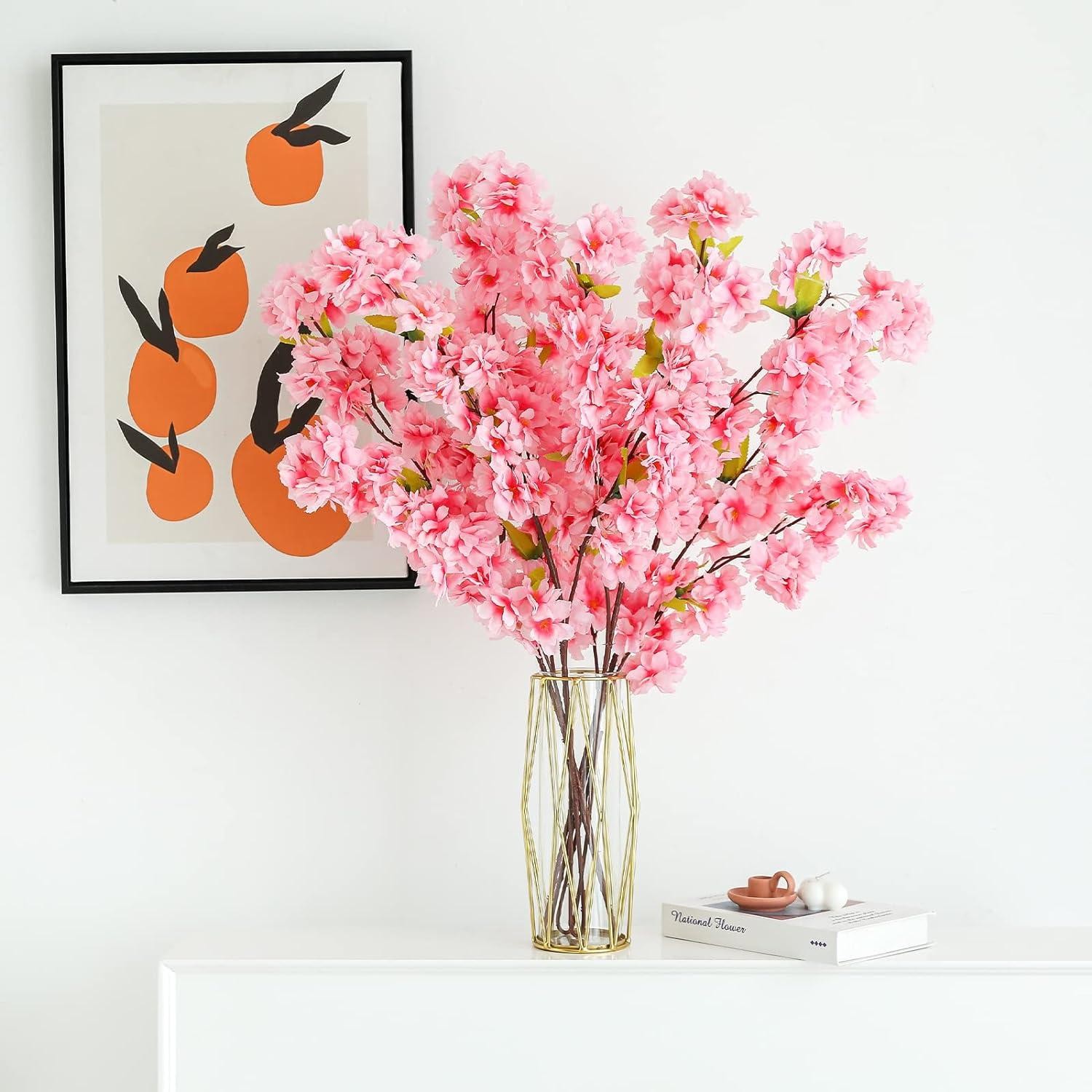Sakura Artificial Flower Bouquet Wedding Party Table Vase Home Decor!